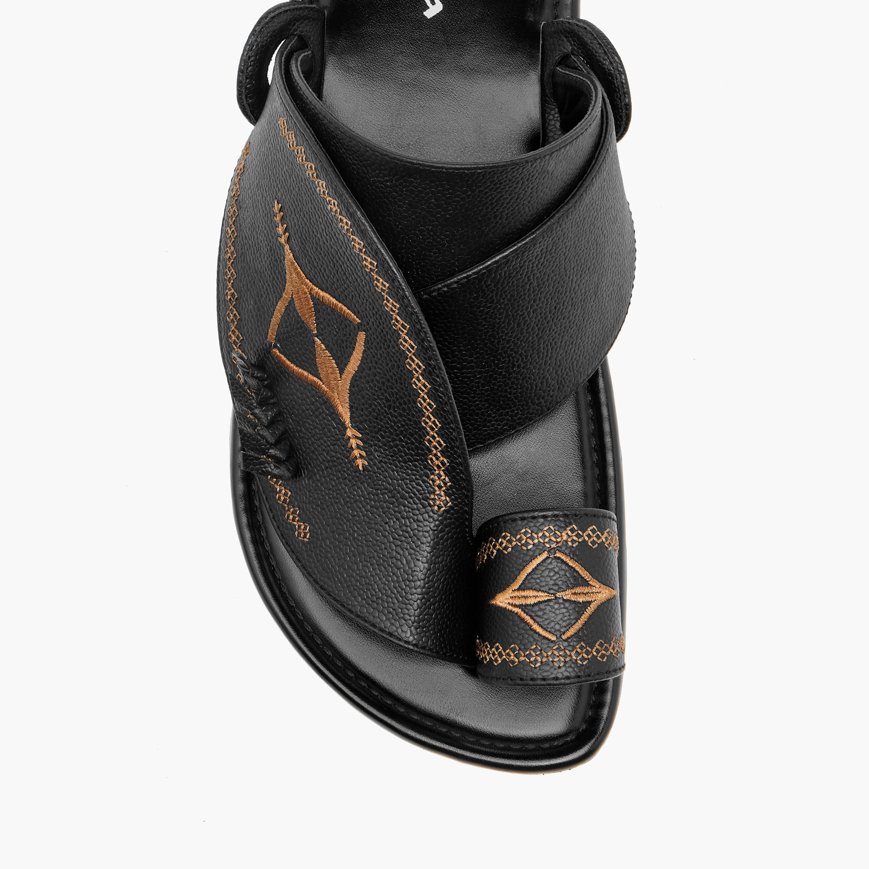 Al Waha Embroidered Slip-On Arabic Sandals with Toe Loop-men-shoes-sandals-image-3