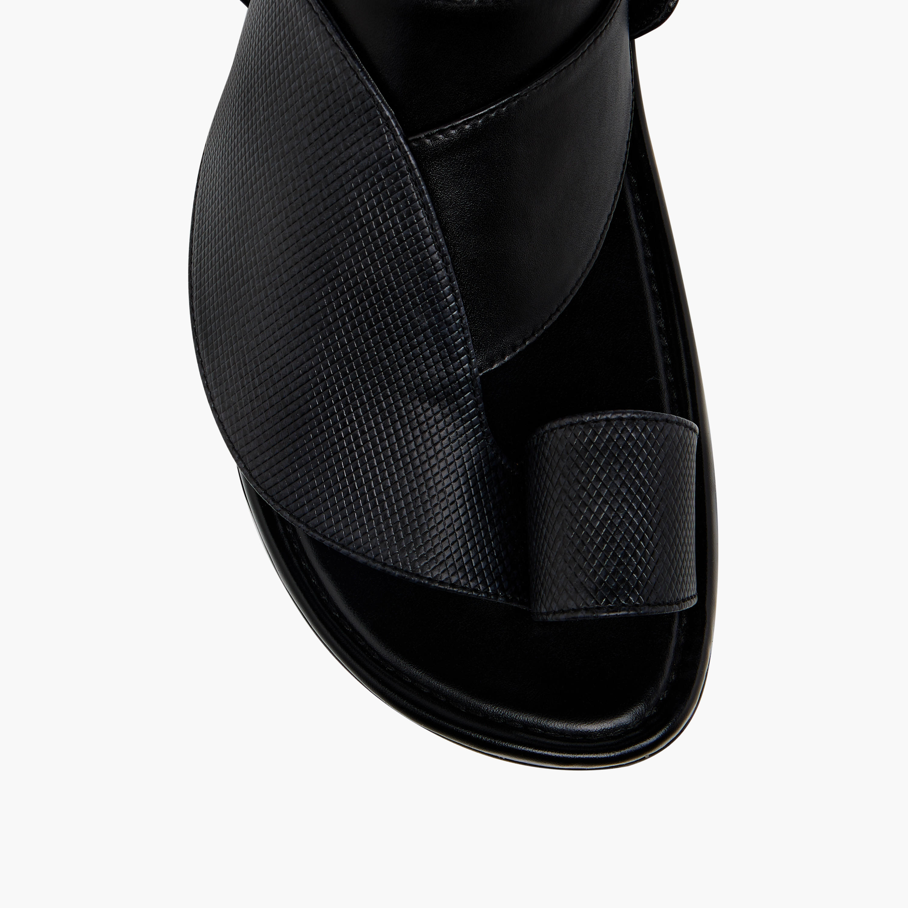 LBL by Shoexpress Textured Slip-On Arabic Sandals with Toe Loop-men-shoes-sandals-image-3