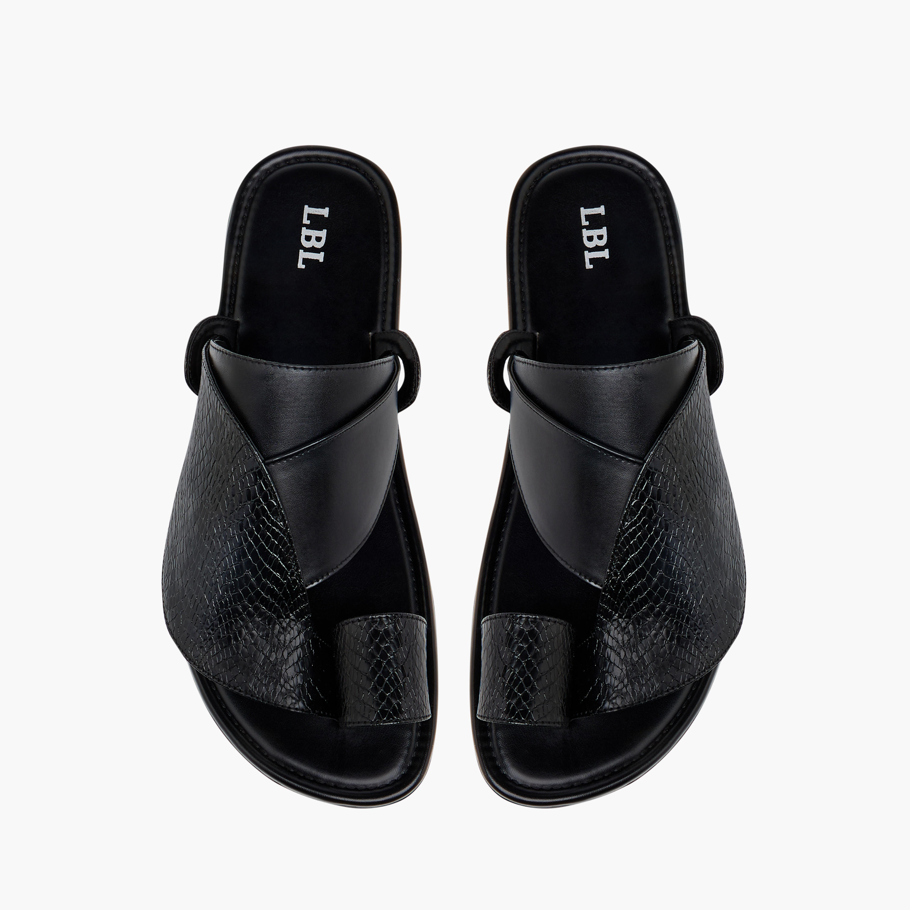 LBL by Shoexpress Textured Slip-On Arabic Sandals with Toe Loop Detail-men-shoes-sandals-image-1