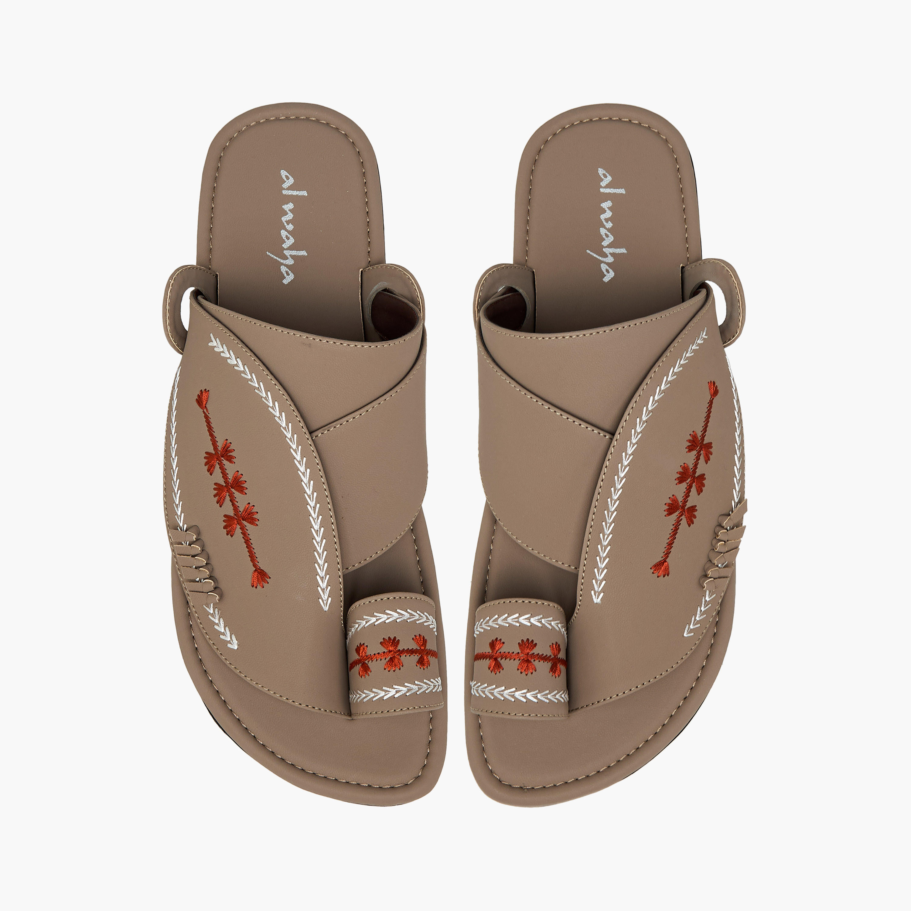 Al Waha Embroidered Slip-On Arabic Sandals-men-shoes-sandals-image-1