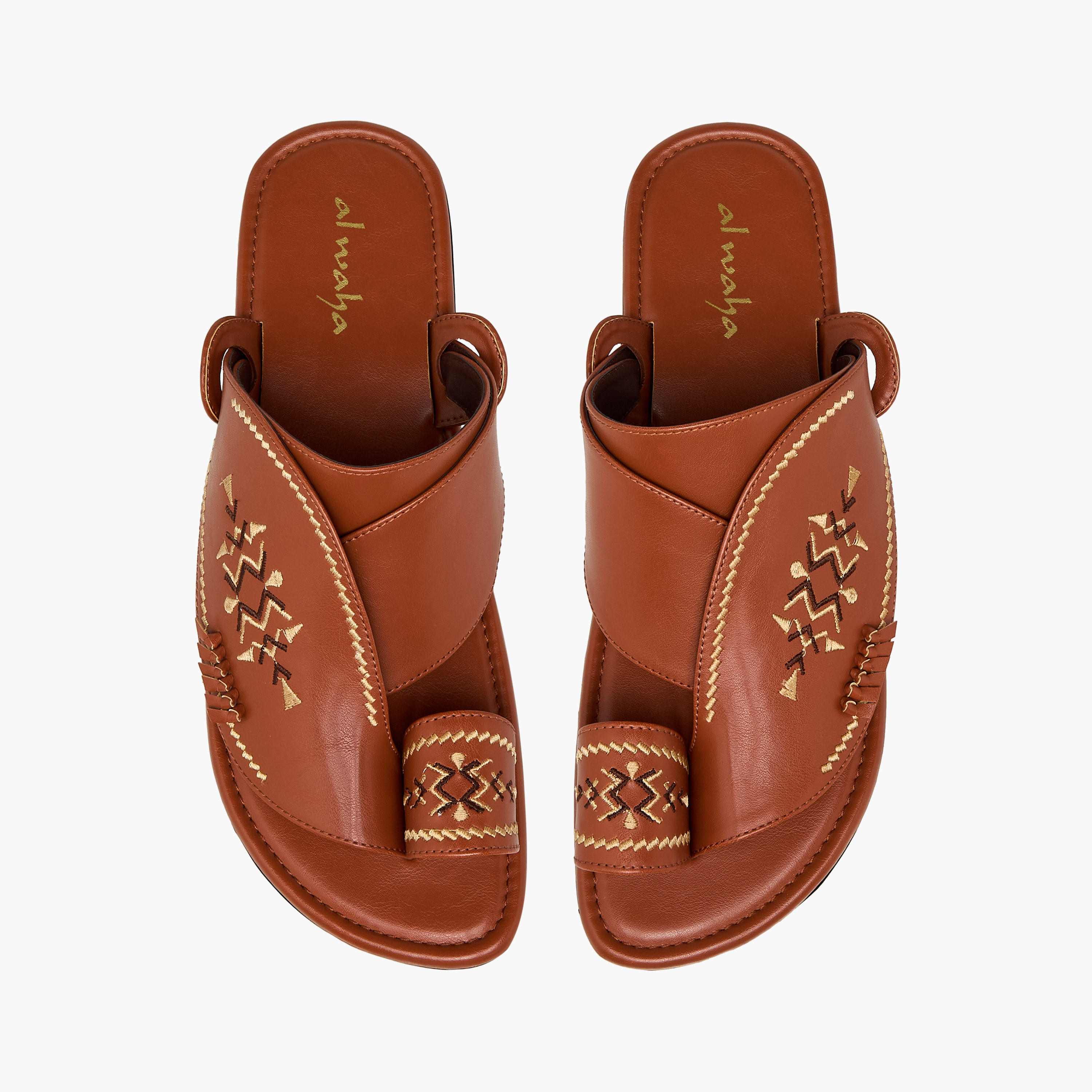Al Waha Embroidered Slip-On Arabic Sandals-men-shoes-sandals-image-1