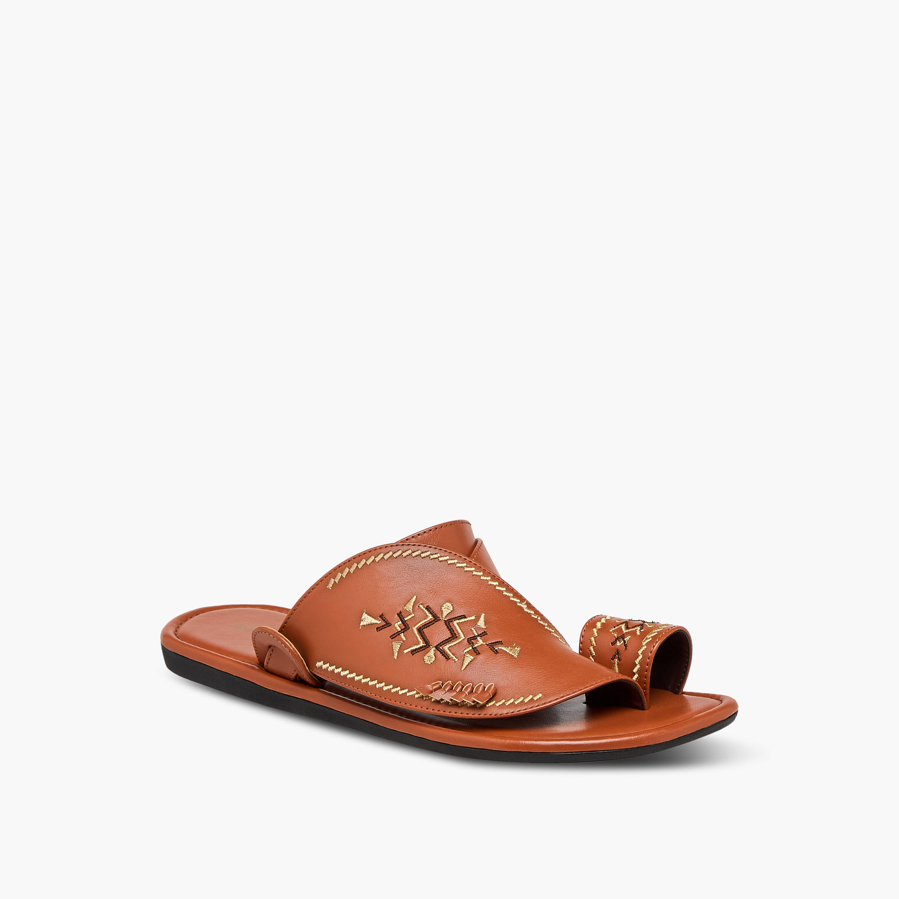 Al Waha Embroidered Slip-On Arabic Sandals-men-shoes-sandals-image-2