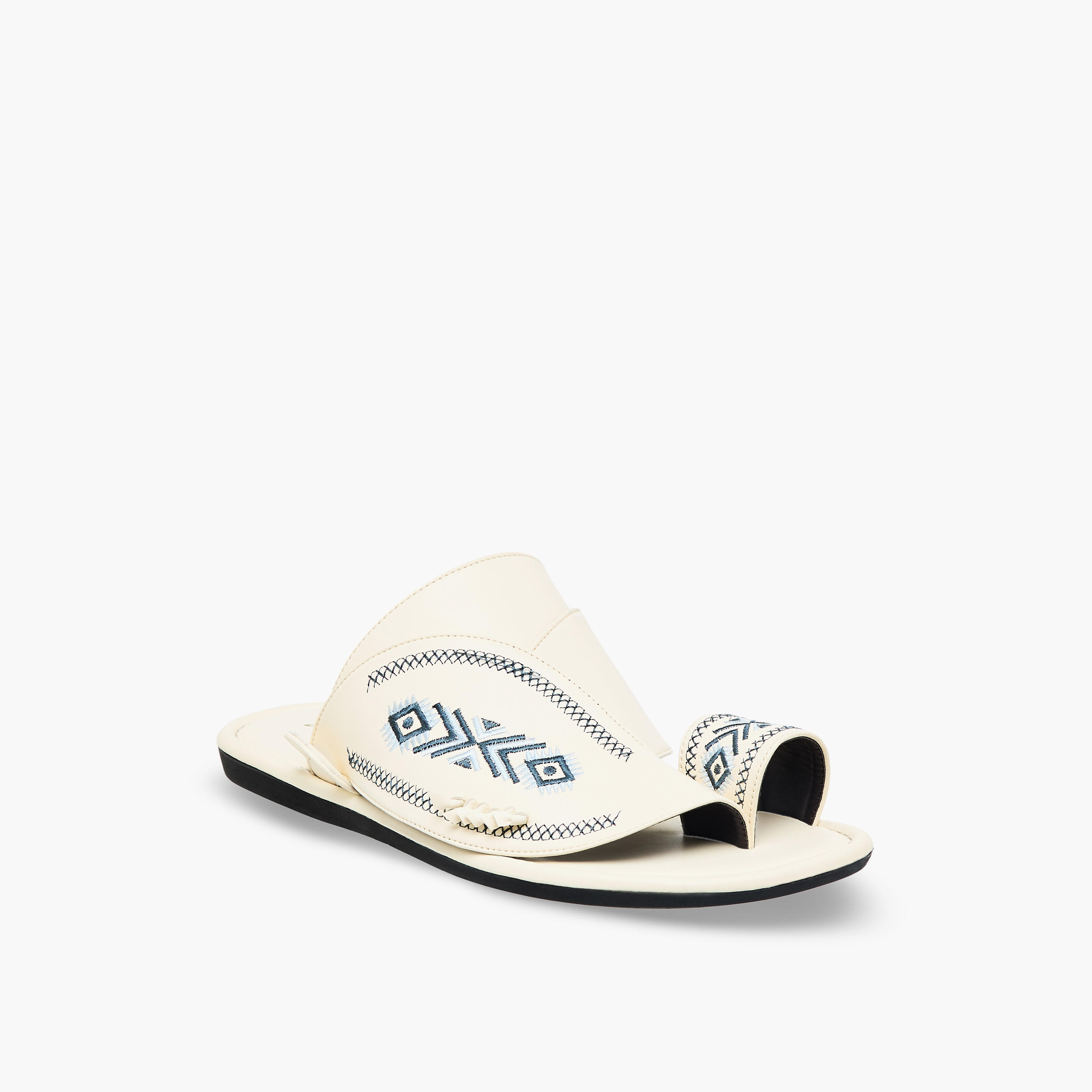 Al Waha Men Embroidered Arabic Sandals-men-shoes-sandals-image-2