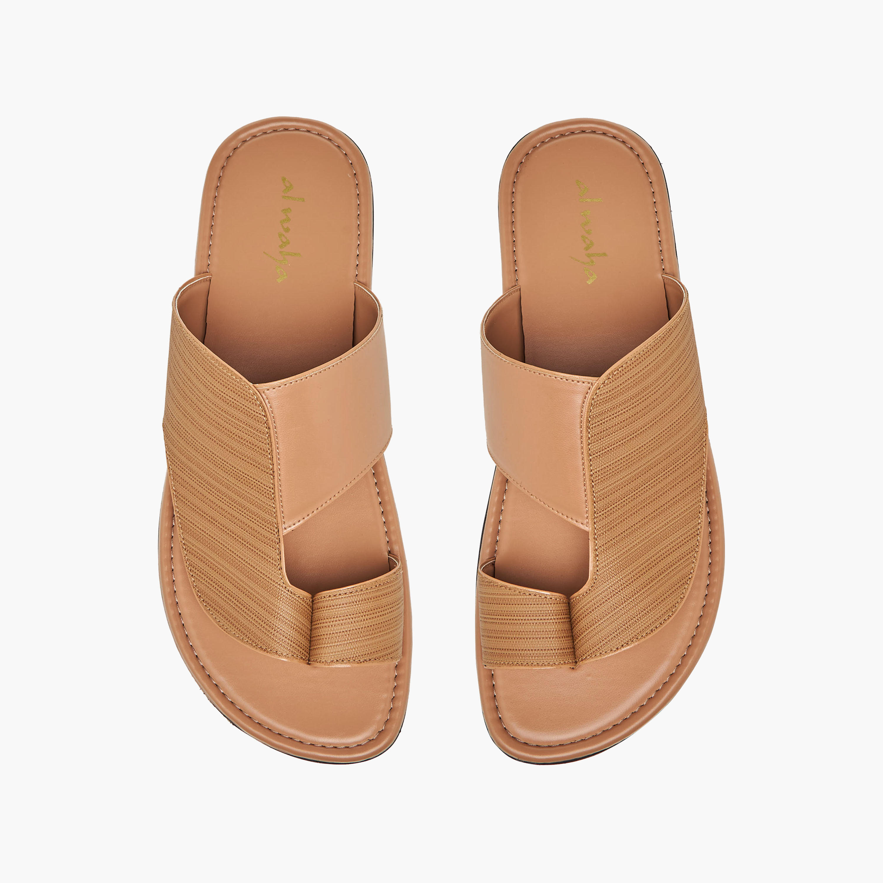 صندل عربي بتفاصيل حلقة إصبع للرجال من الواحة-men-shoes-sandals-image-1