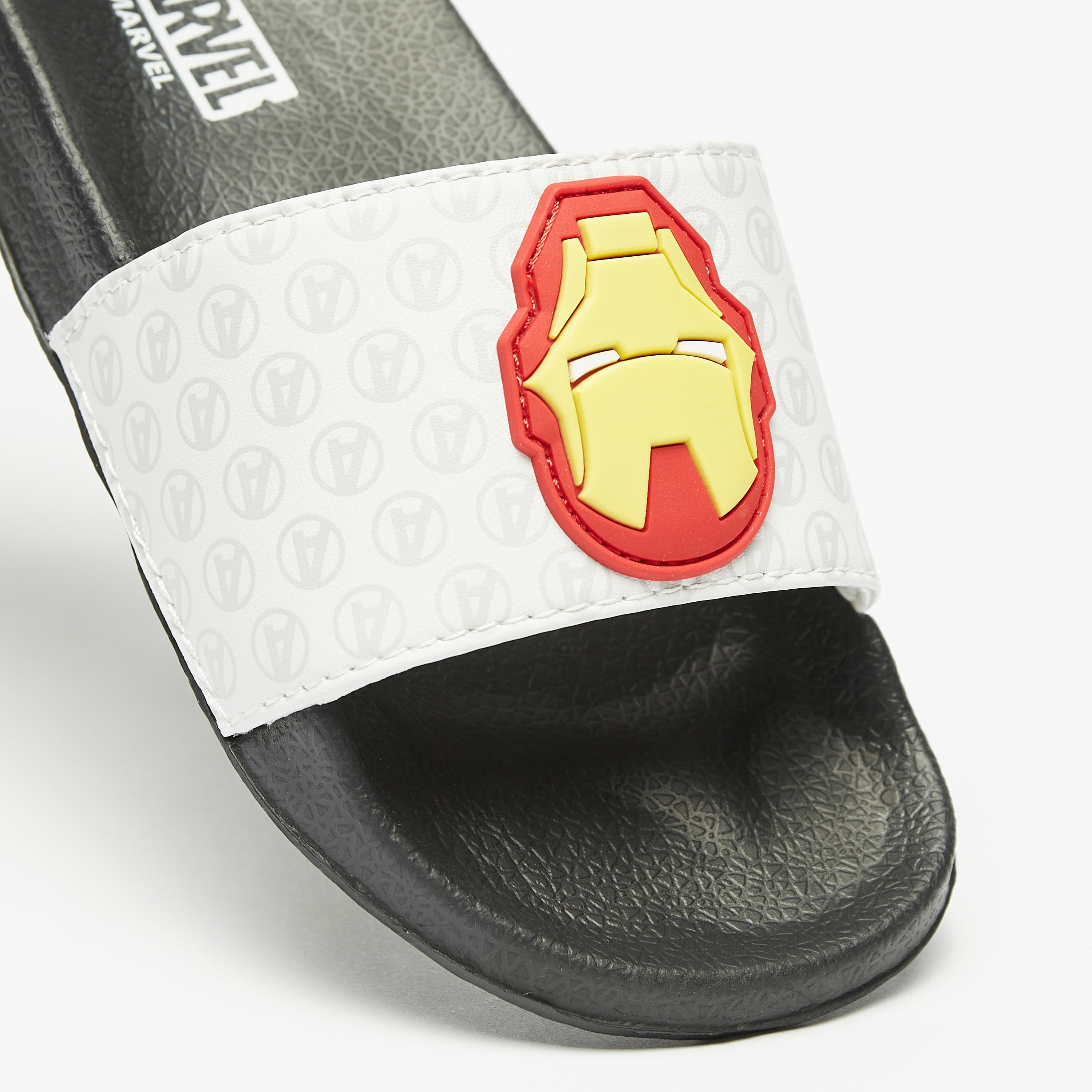 Avengers Iron Man Embossed Slip-On Slides-boys-shoes-flipflopsandslides-image-4