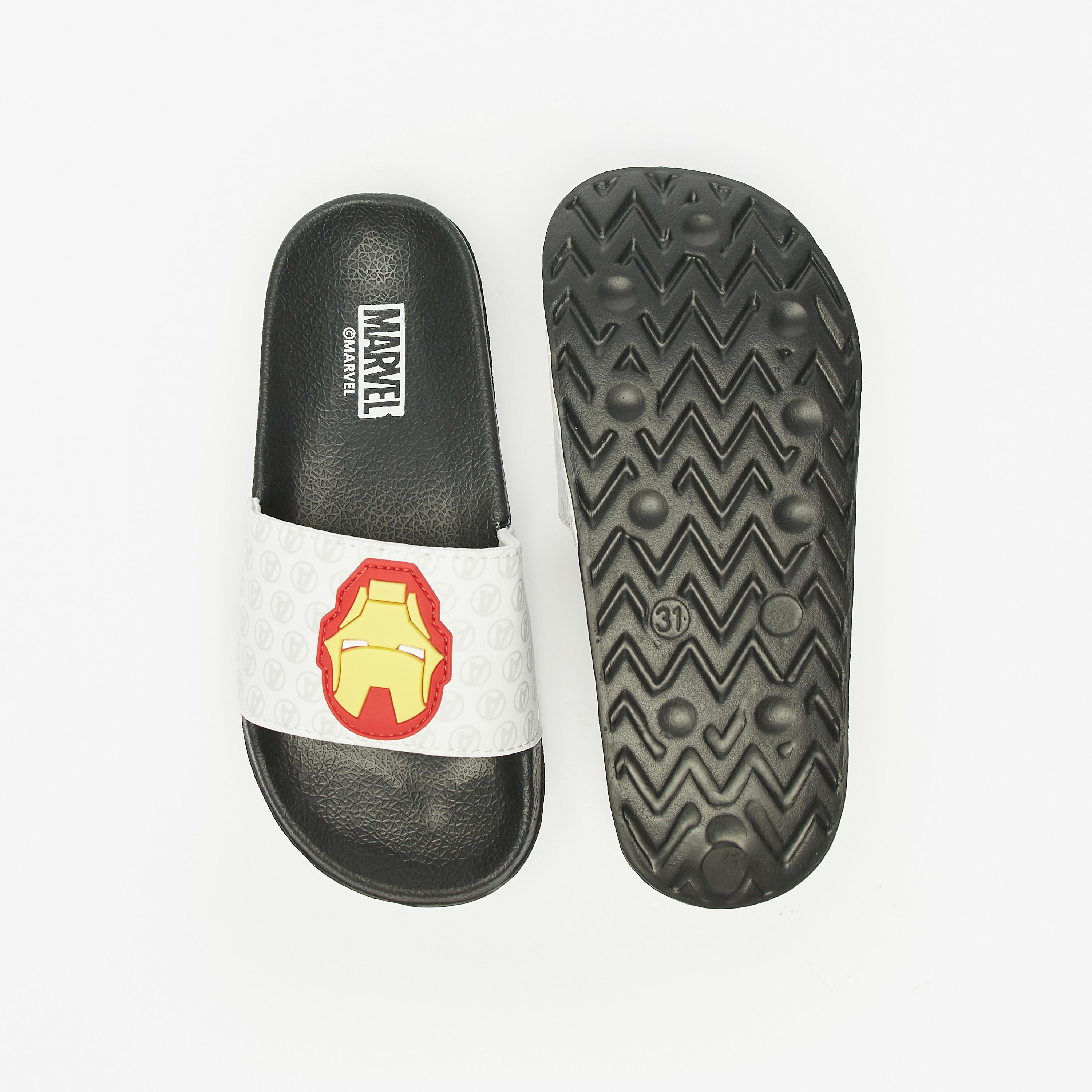 Avengers Iron Man Embossed Slip-On Slides-boys-shoes-flipflopsandslides-image-5