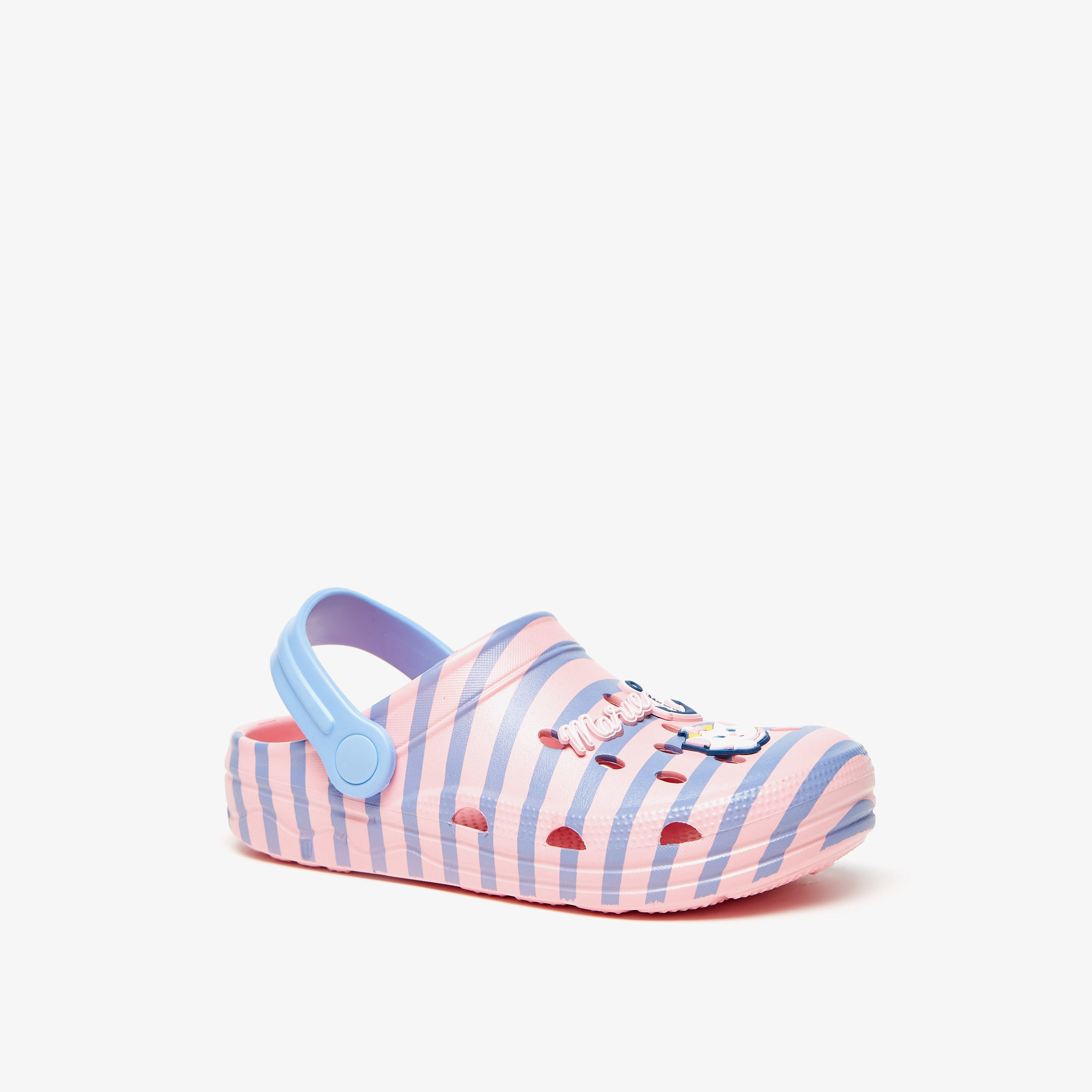 Disney Marie Applique Detail Striped Clogs-girls-shoes-flipflopsandslides-image-1