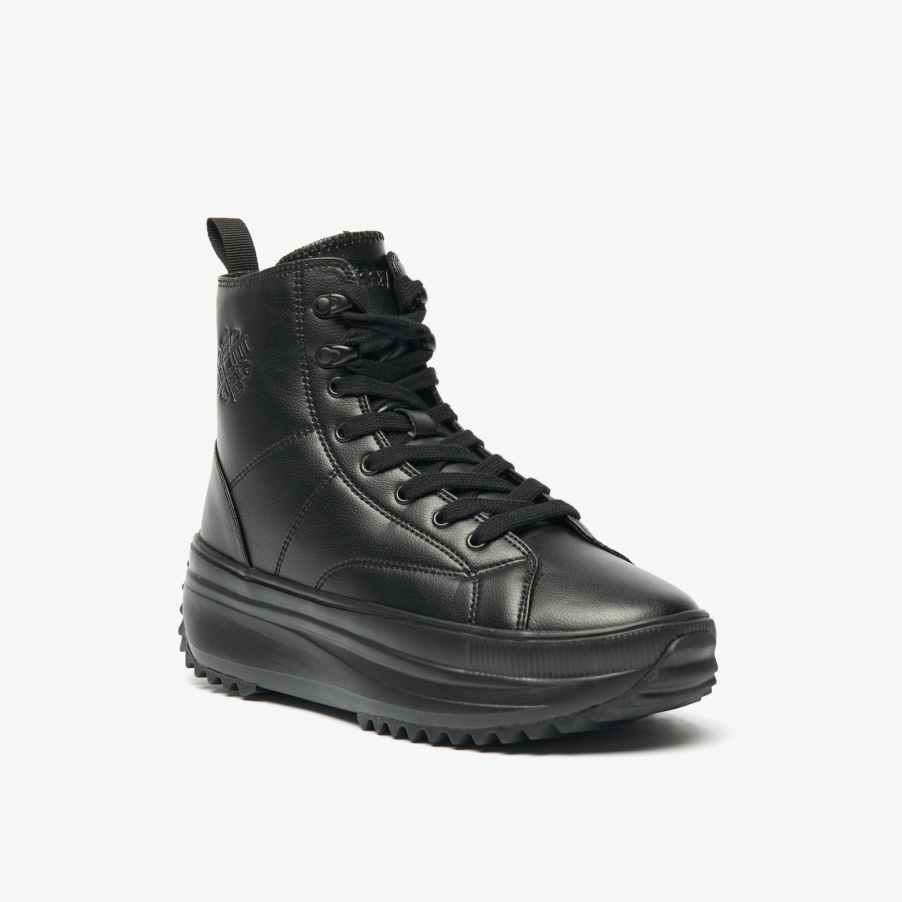 Missy Solid High Top Sneakers with Lace-Up Closure and Pull Tabs-women-shoes-sneakers-image-1