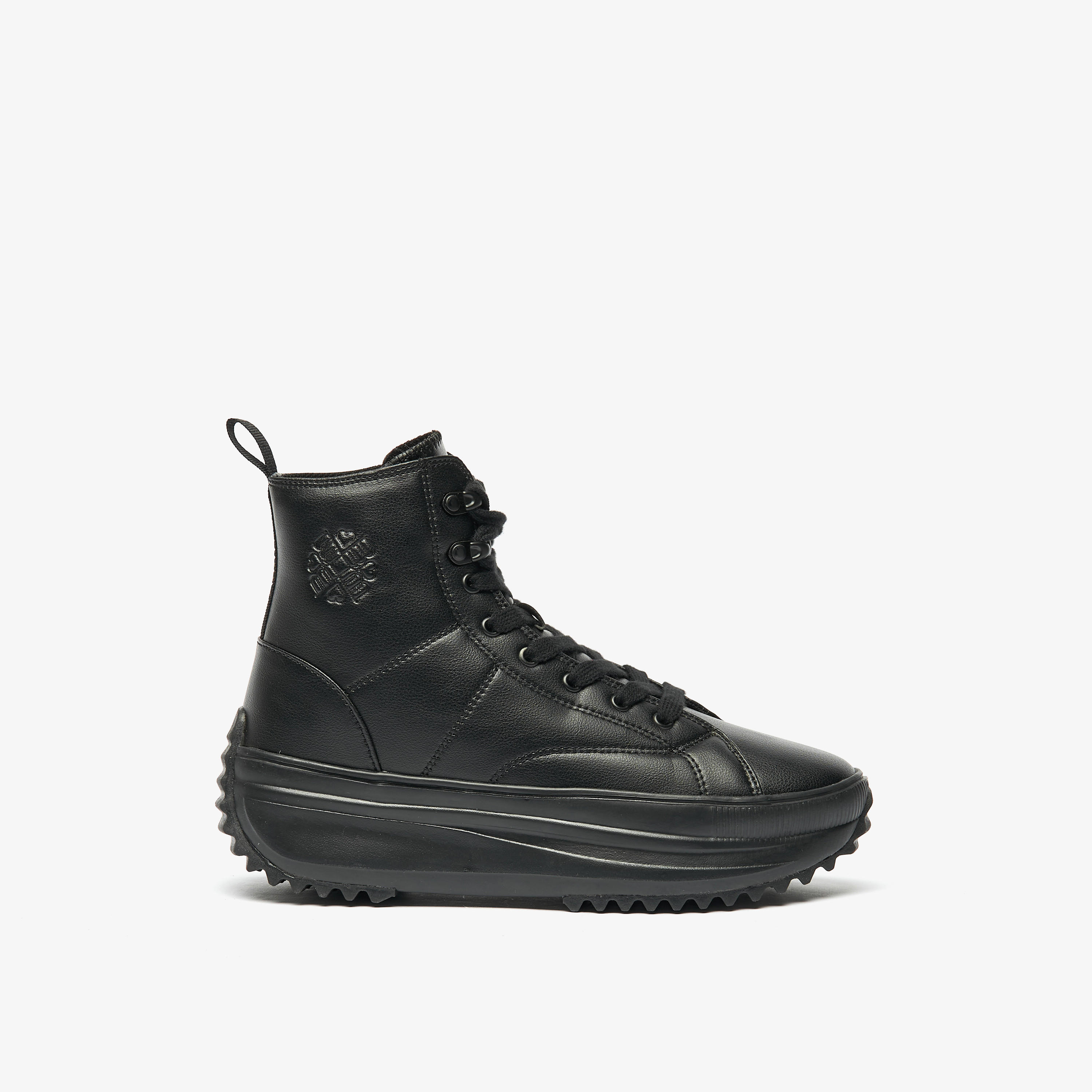 Missy Solid High Top Sneakers with Lace-Up Closure and Pull Tabs-women-shoes-sneakers-image-3