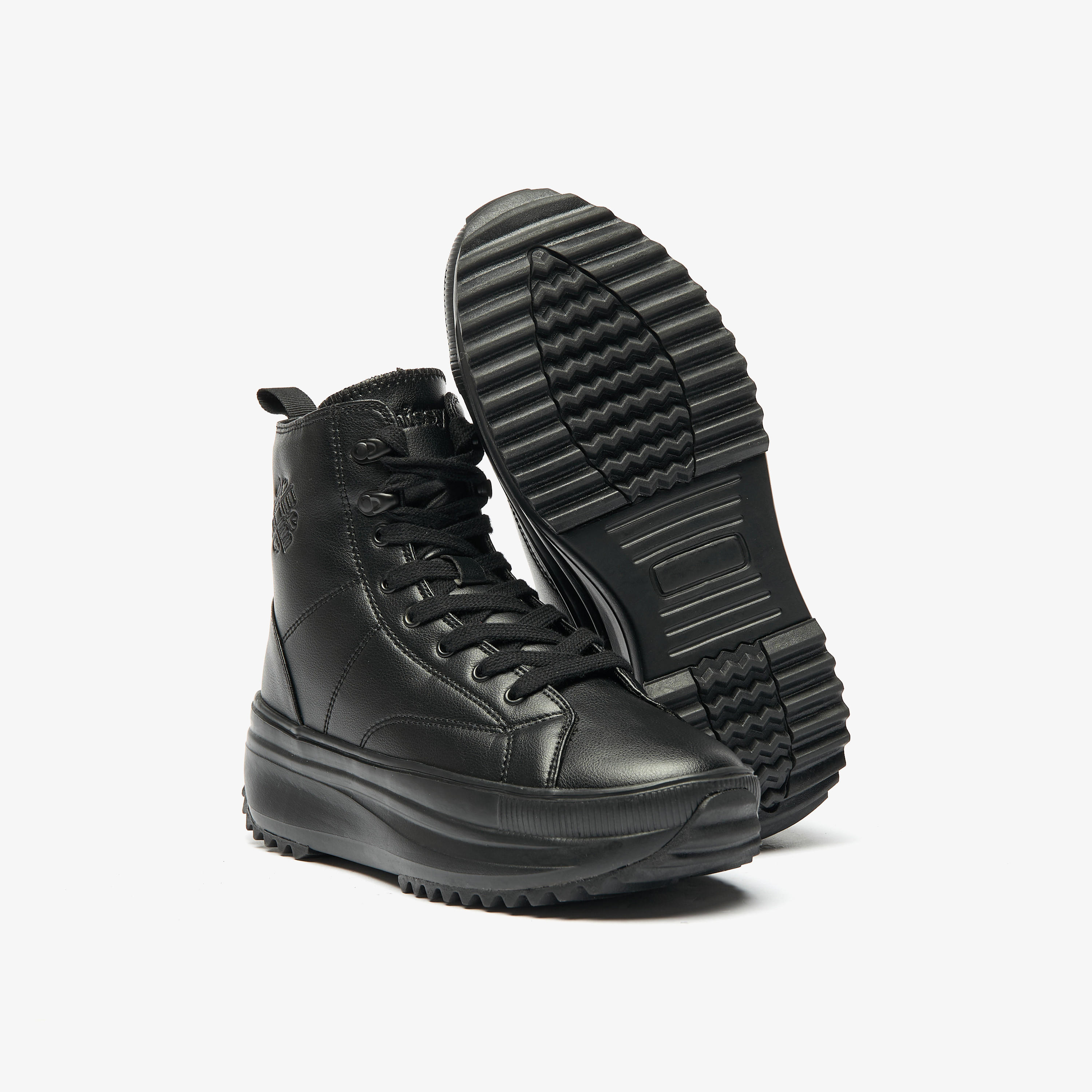 Missy Solid High Top Sneakers with Lace-Up Closure and Pull Tabs-women-shoes-sneakers-image-4