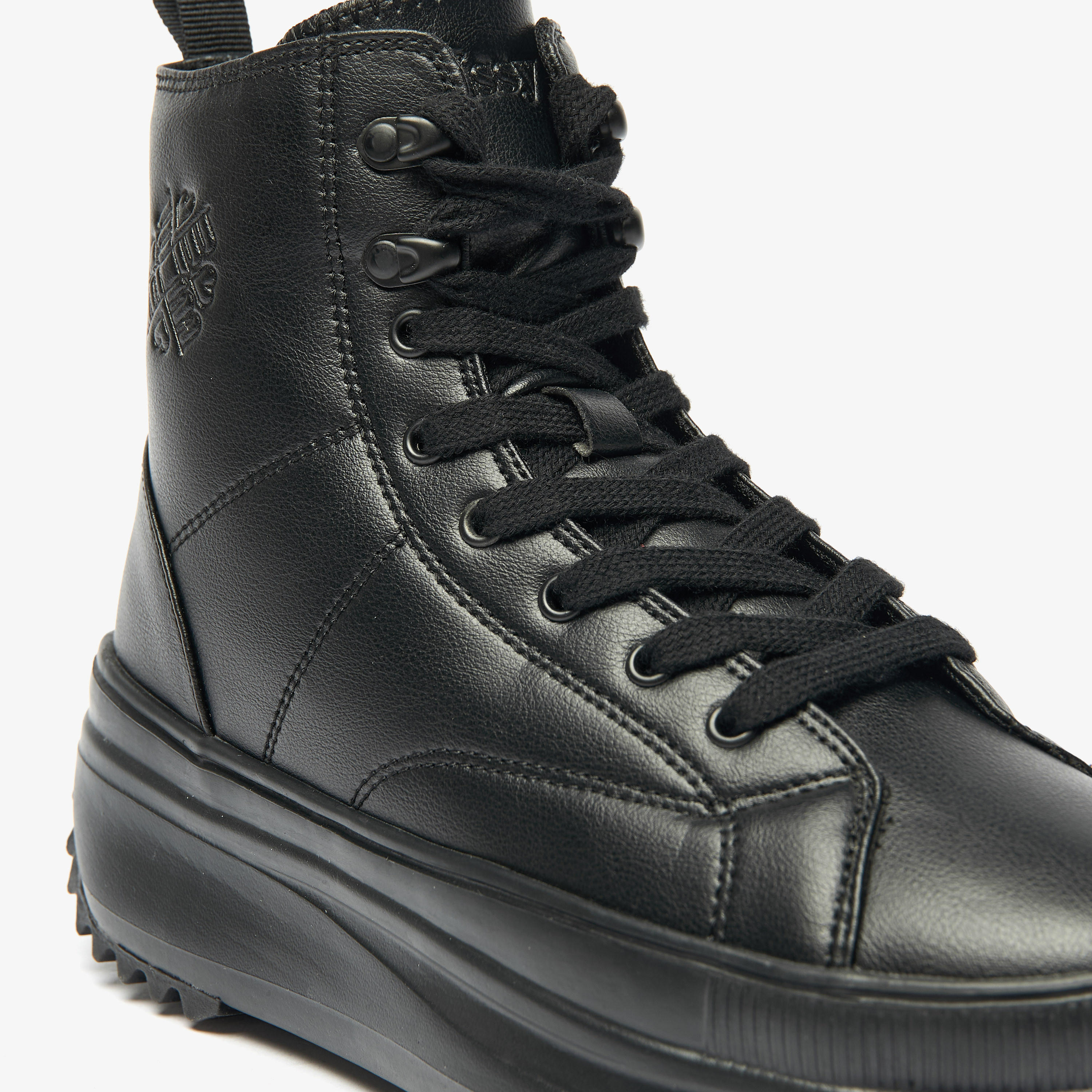 Missy Solid High Top Sneakers with Lace-Up Closure and Pull Tabs-women-shoes-sneakers-image-5