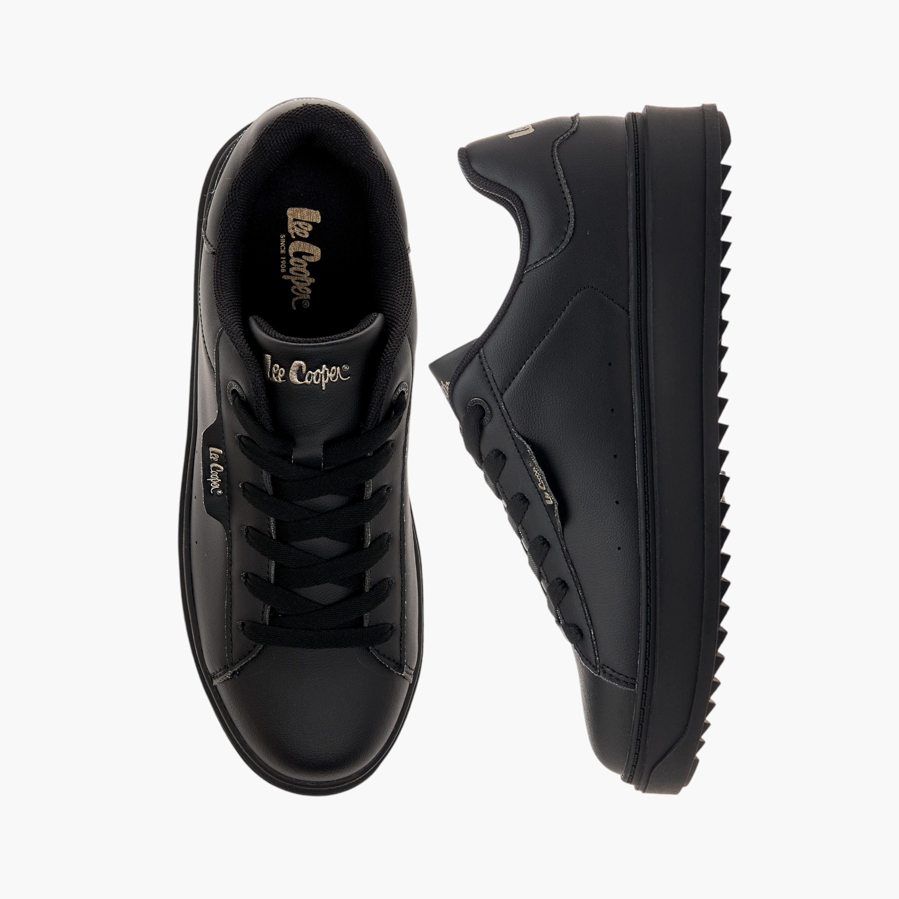 Lee Cooper Women's Panelled Sneakers with Lace-Up Closure-women-shoes-sneakers-image-1