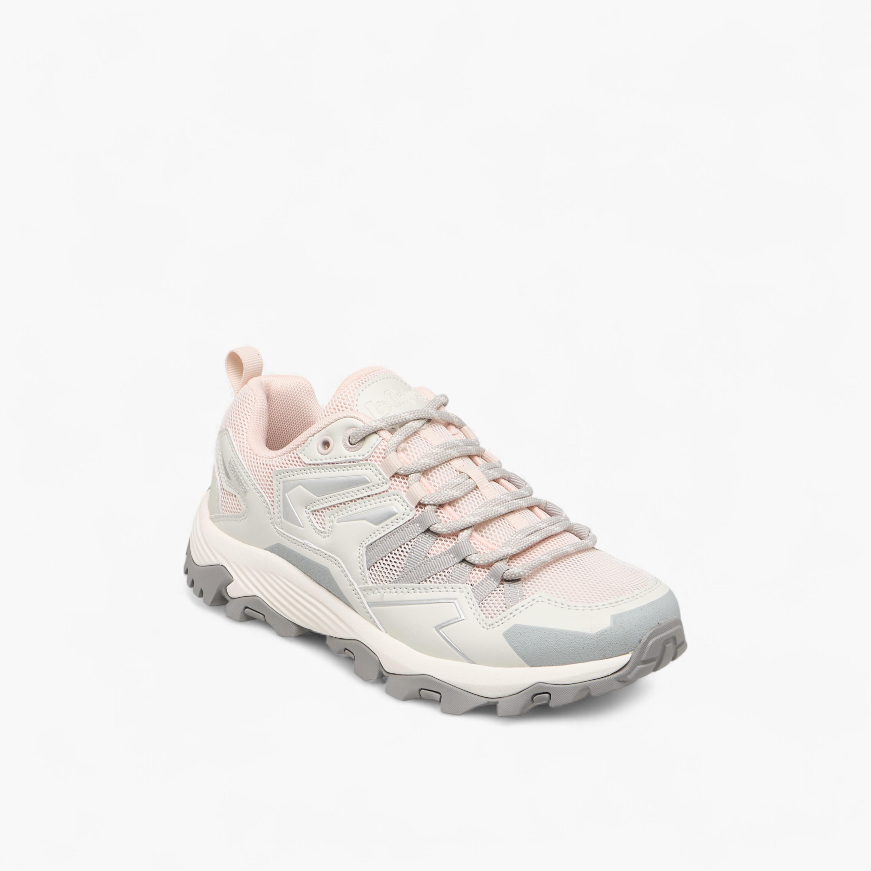 Lee Cooper Women's Panelled Lace-Up Sneakers with Pull Tab-women-shoes-sneakers-image-2