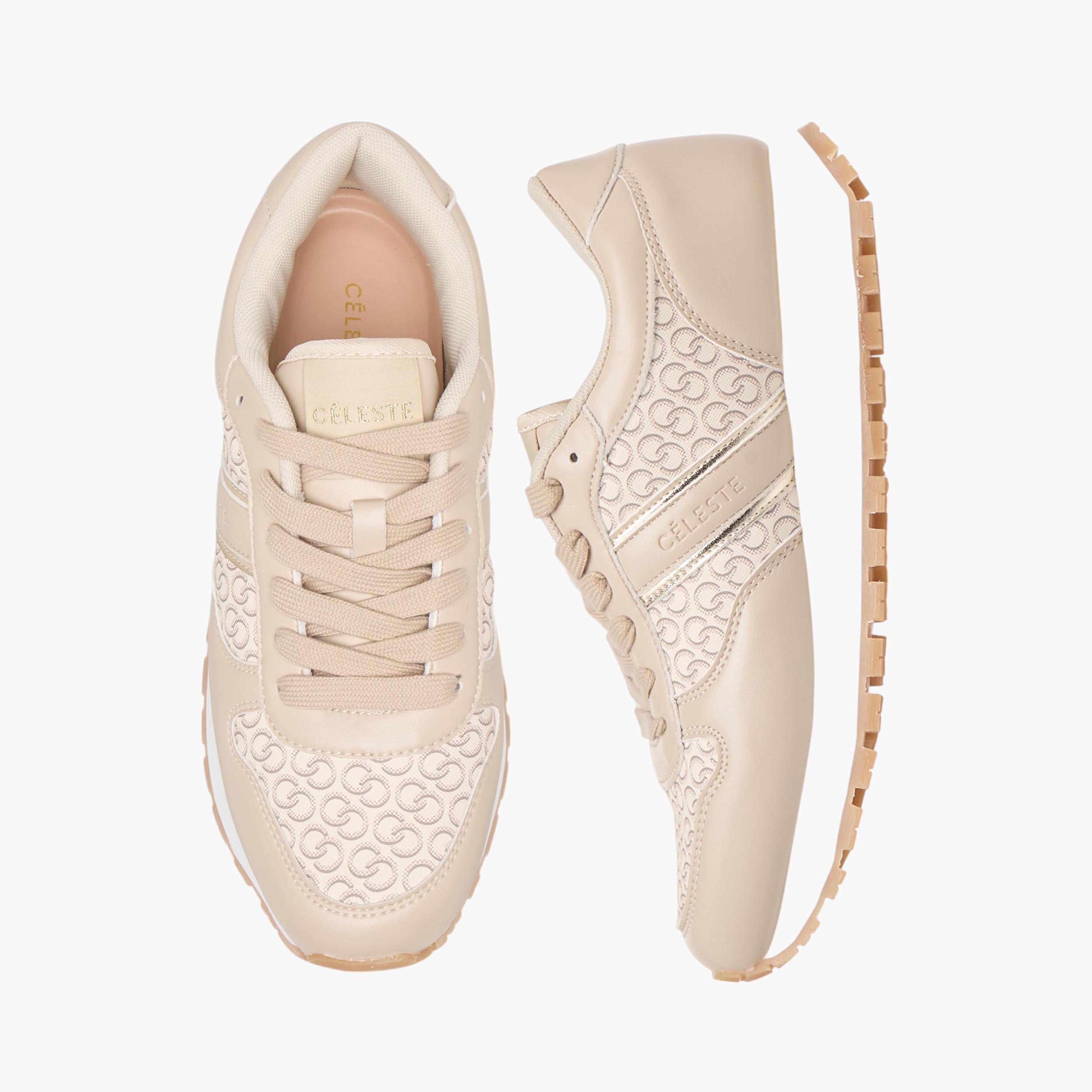 Celeste Women's Monogram Print Lace-Up Sneakers-women-shoes-sneakers-image-1