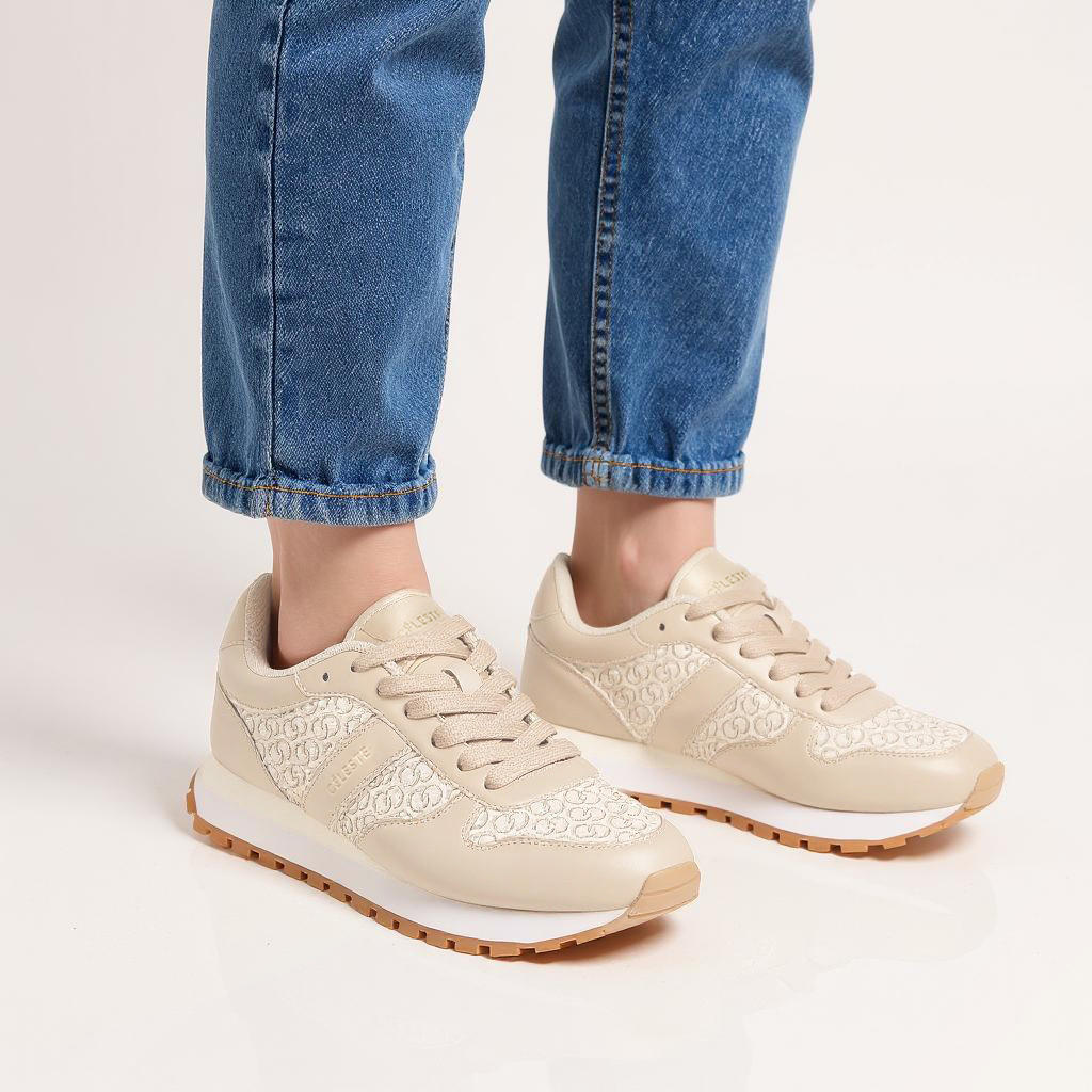 Celeste Women's Monogram Print Lace-Up Sneakers-women-shoes-sneakers-image-2