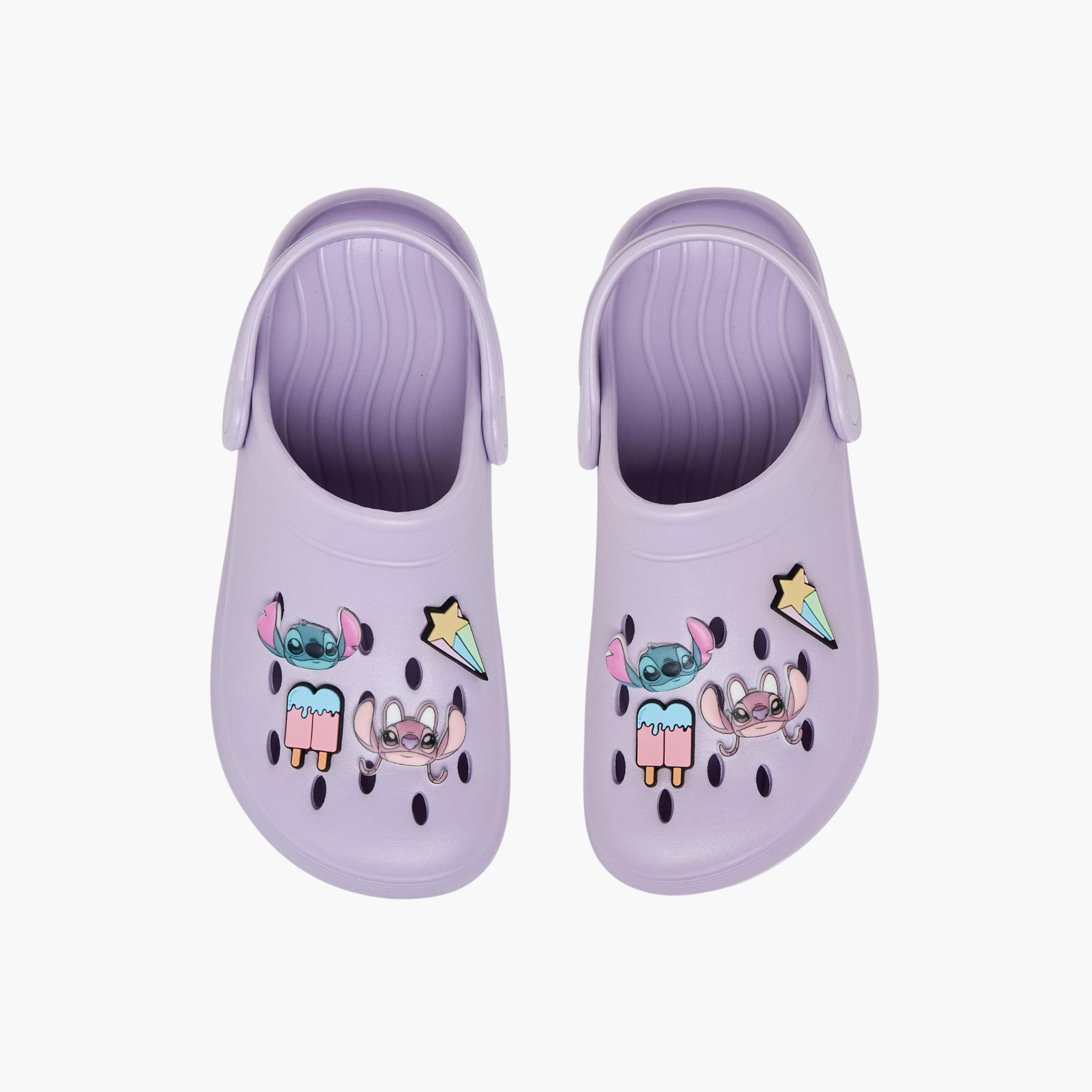 Disney Girls Stitch Applique Backstrap Clogs-girls-shoes-sandals-image-1