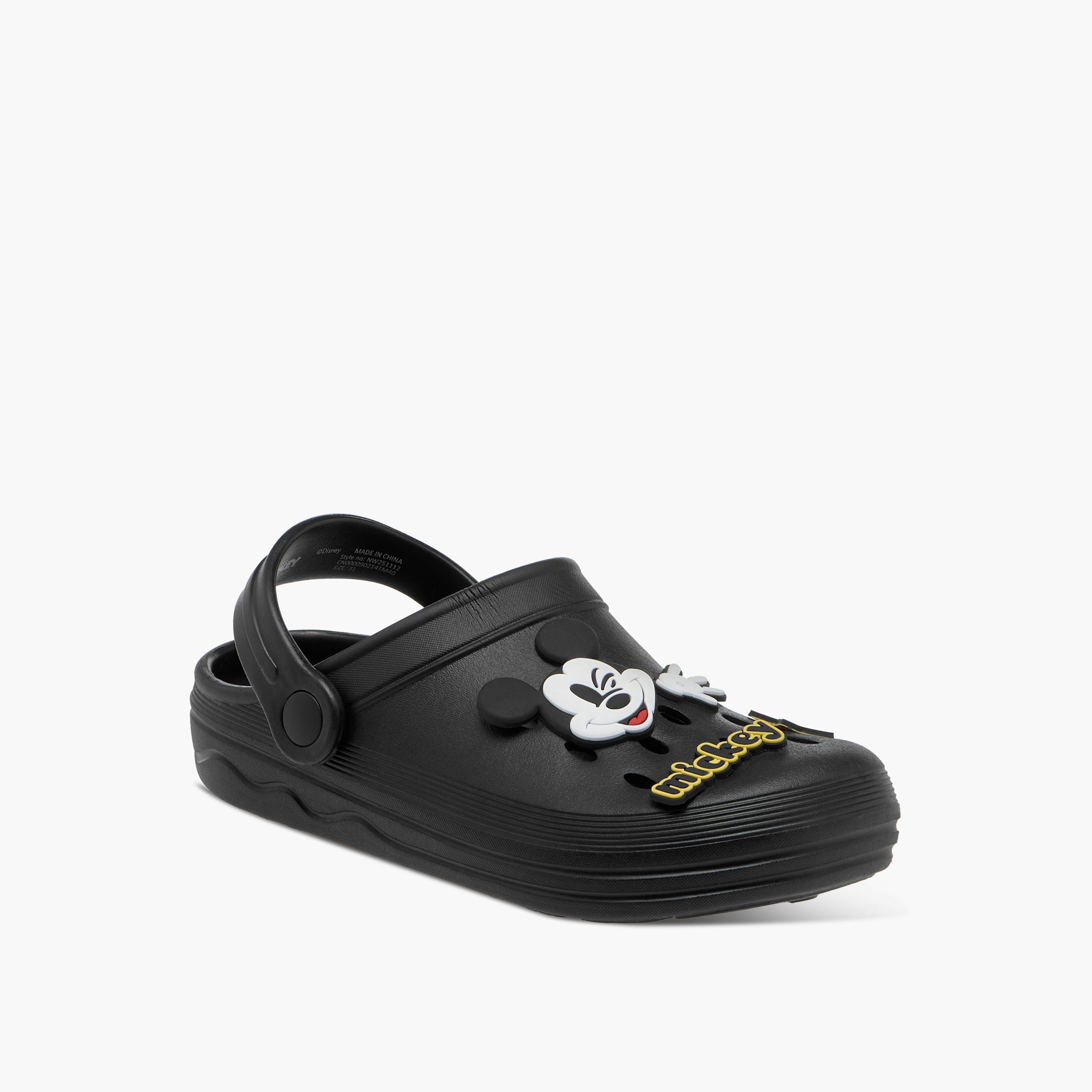 Disney Mickey Mouse Applique Detail Clogs with Backstrap-boys-shoes-sandals-image-2