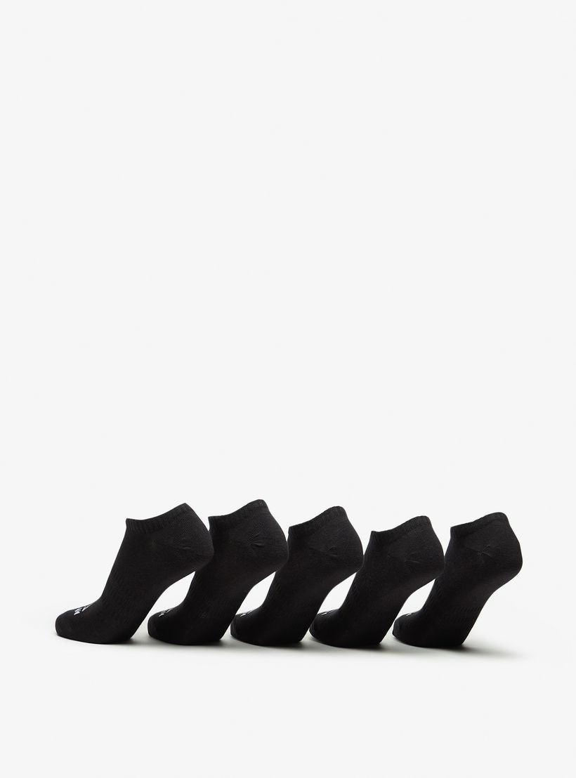 OAKLAN Logo Print Ankle Length Sports Socks - Set of 5-women-socksandstockings-image-3