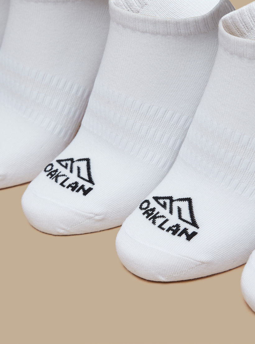 OAKLAN Logo Print Ankle Length Sports Socks - Set of 5-women-socksandstockings-image-2