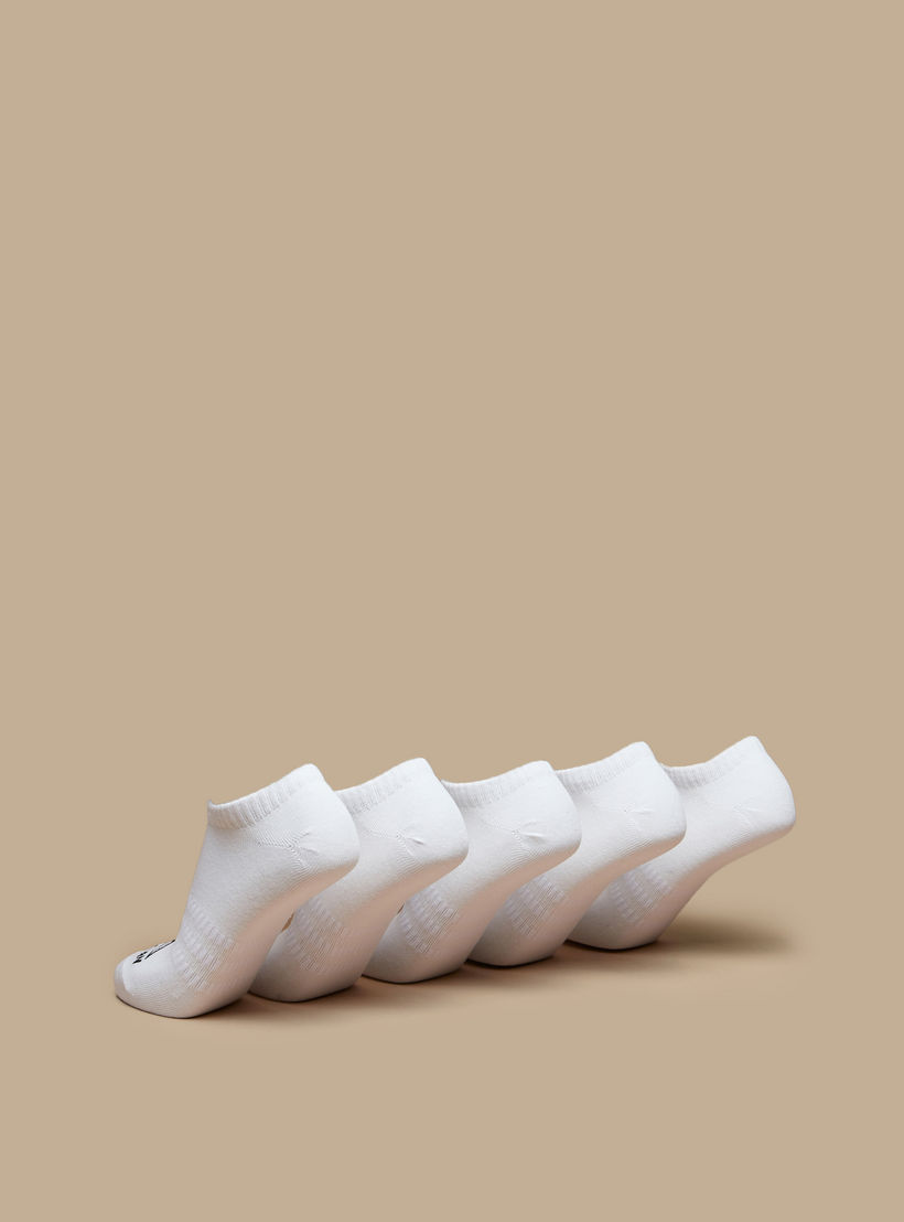 OAKLAN Logo Print Ankle Length Sports Socks - Set of 5-women-socksandstockings-image-3