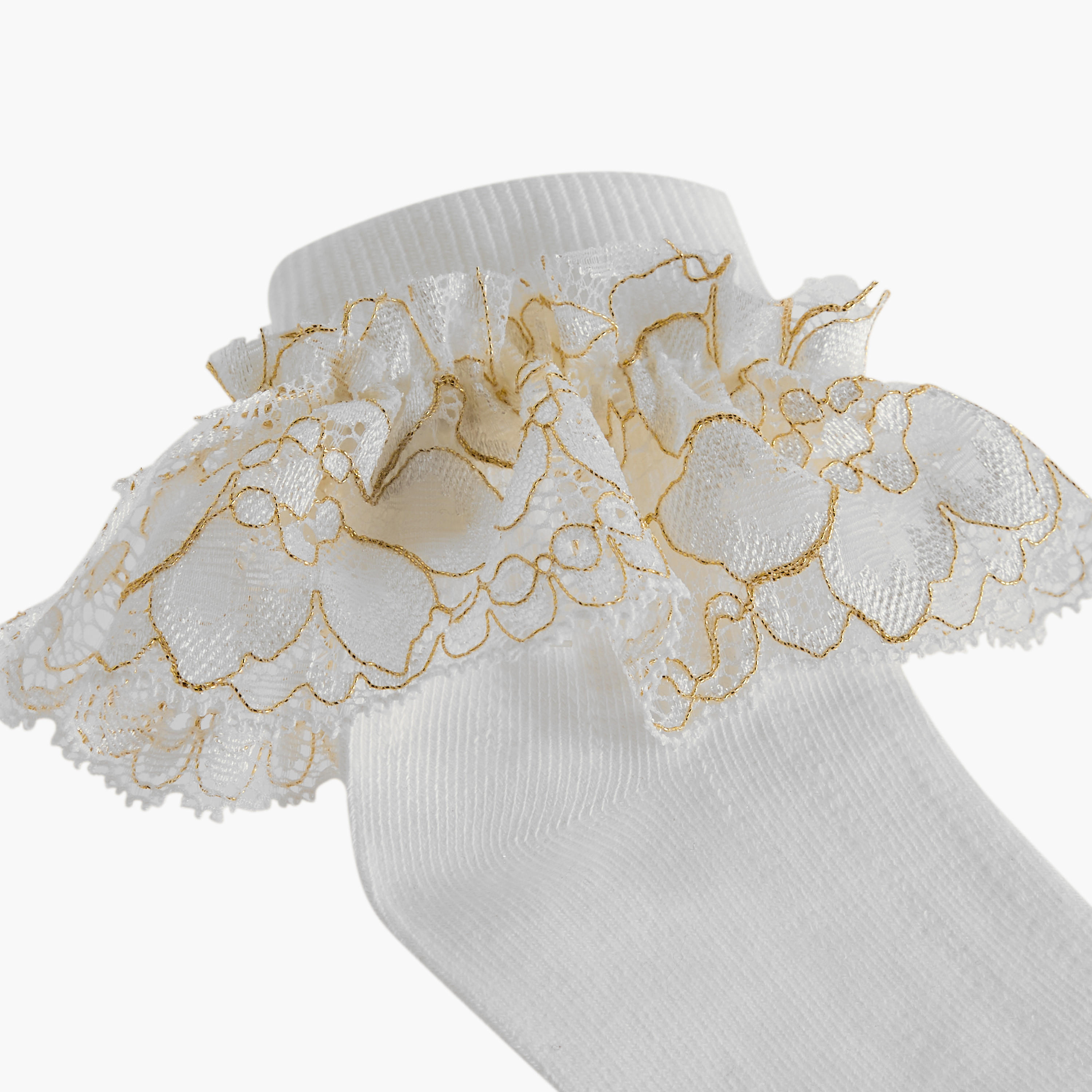 طقم جوارب غير وبرية 3 أزواج بطول الكاحل من ليتل ميسي-girls-accessories-socks-image-3