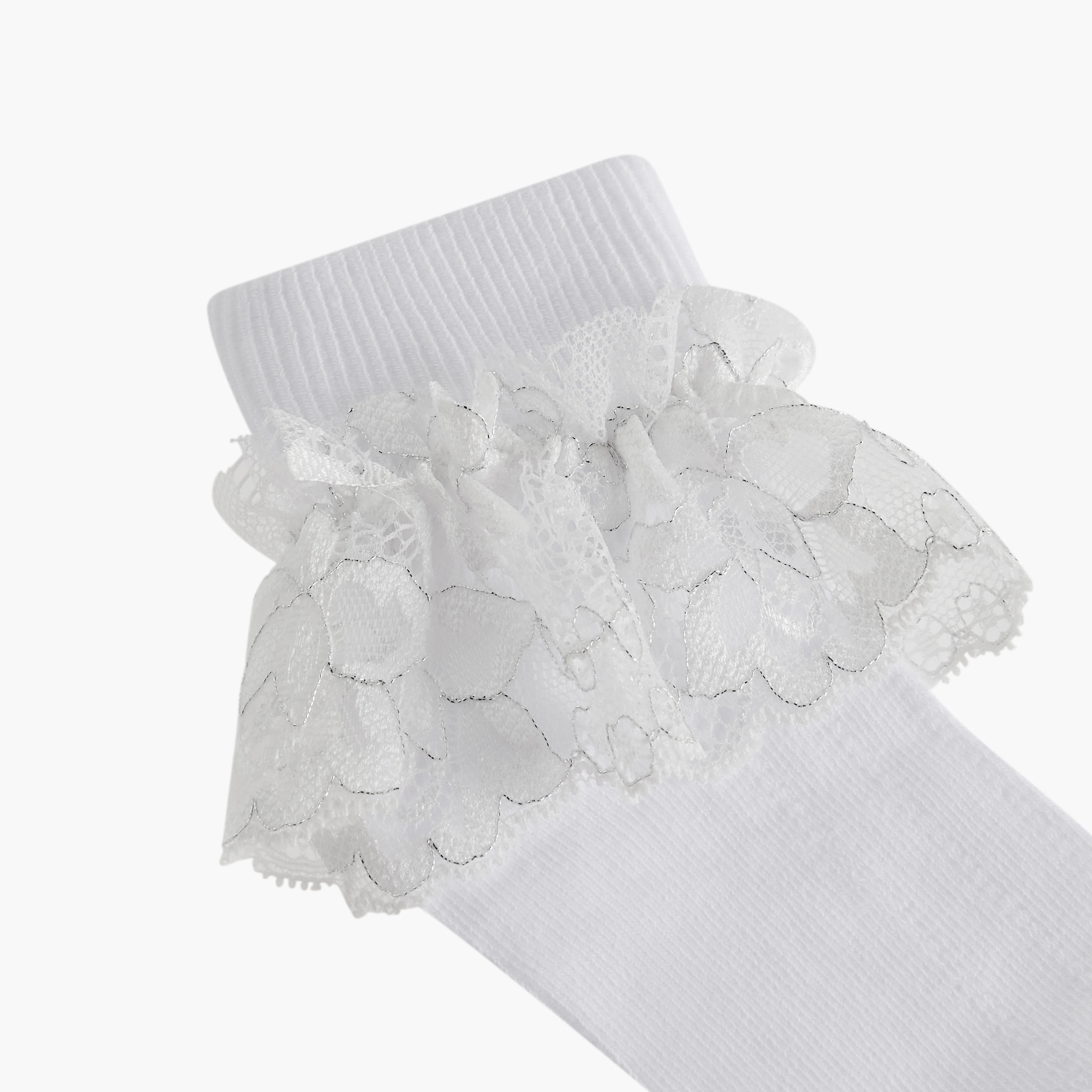 طقم جوارب غير وبرية 3 أزواج بطول الكاحل من ليتل ميسي-girls-accessories-socks-image-3