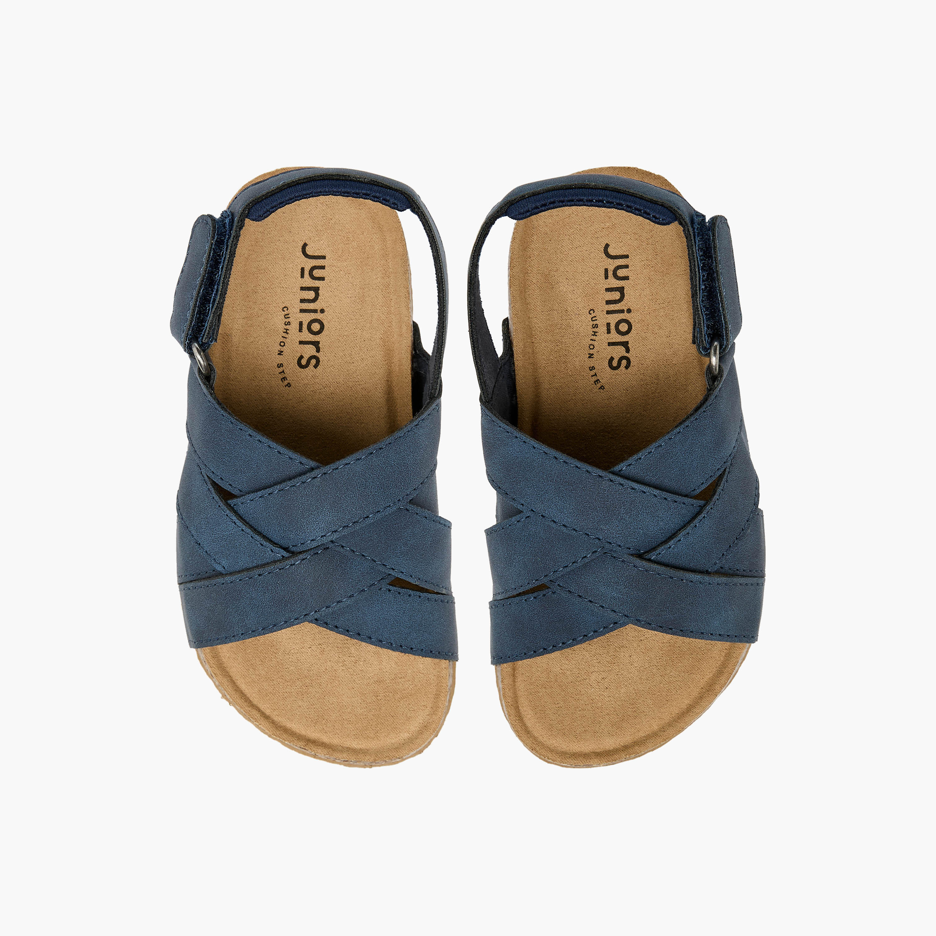 Juniors Boys Cross Strap Hook & Loop Sandals-boys-shoes-sandals-image-1