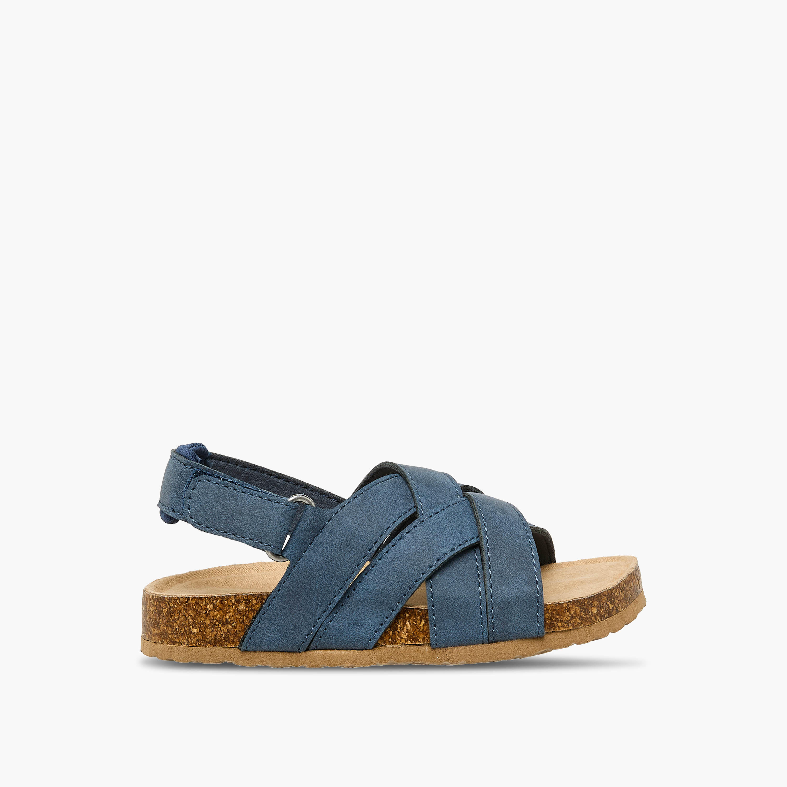 Juniors Boys Cross Strap Hook & Loop Sandals-boys-shoes-sandals-image-2