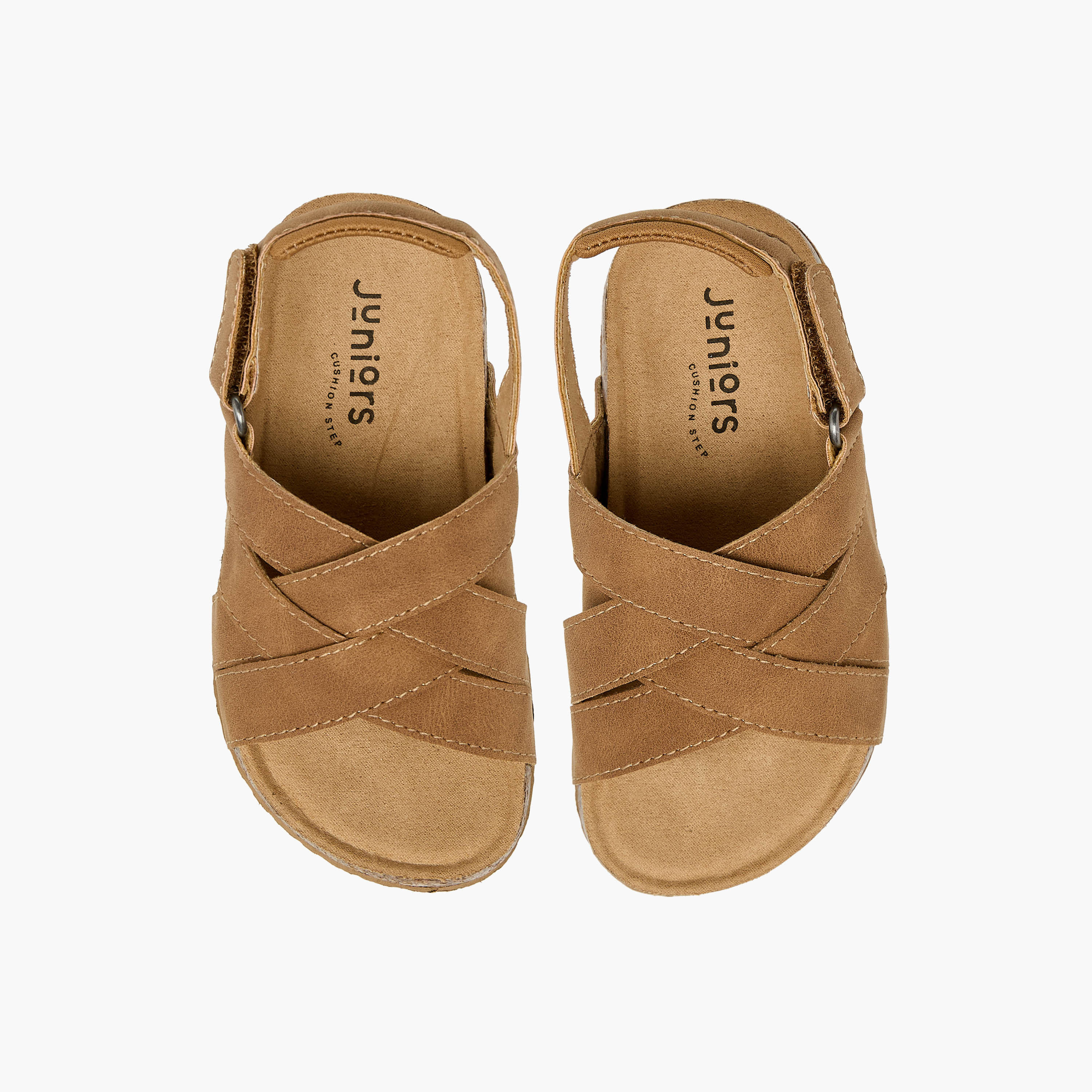Juniors Boys Cross Strap Hook & Loop Sandals-boys-shoes-sandals-image-1