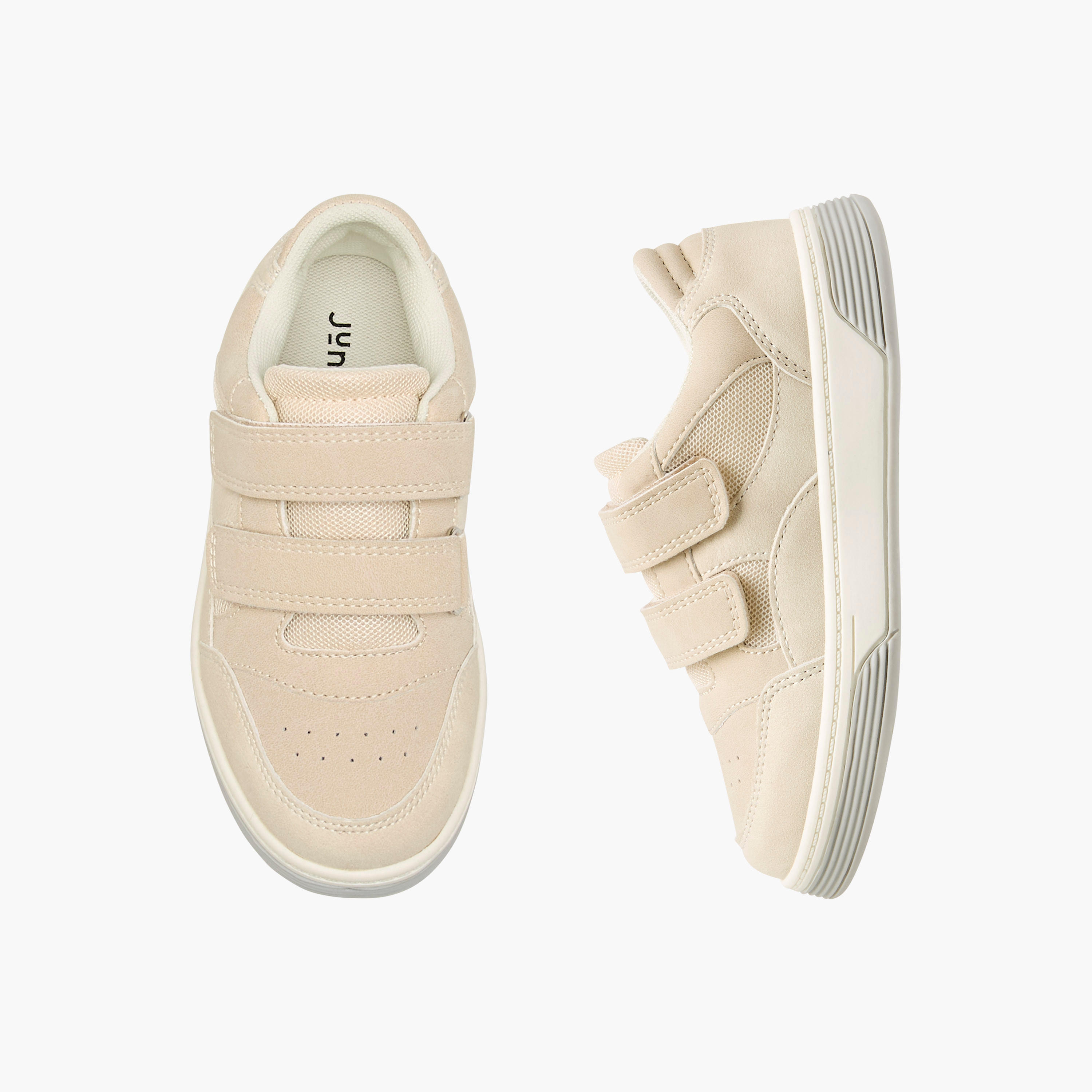 Juniors Panelled Sneakers with Hook and Loop Closure-boys-shoes-sneakers-image-1