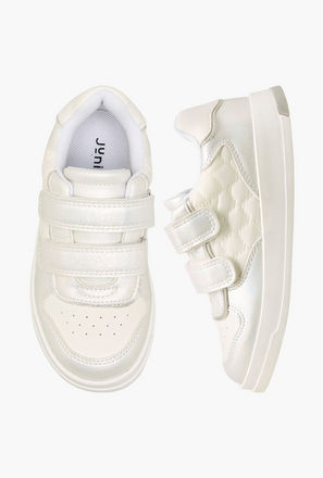 Juniors Panelled Sneakers with Hook and Loop Closure-girls-shoes-sneakers-image-1