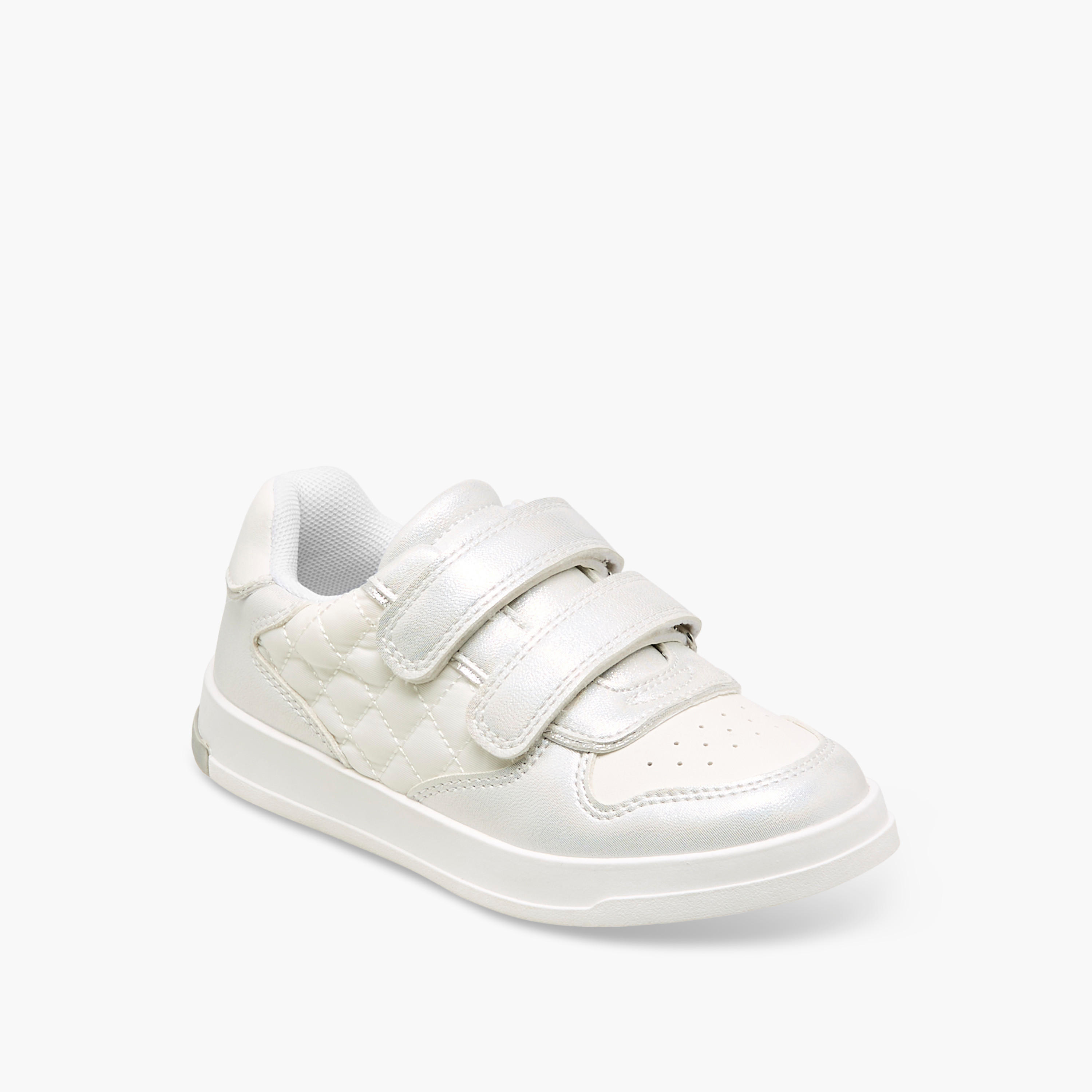 Juniors Panelled Sneakers with Hook and Loop Closure-girls-shoes-sneakers-image-2