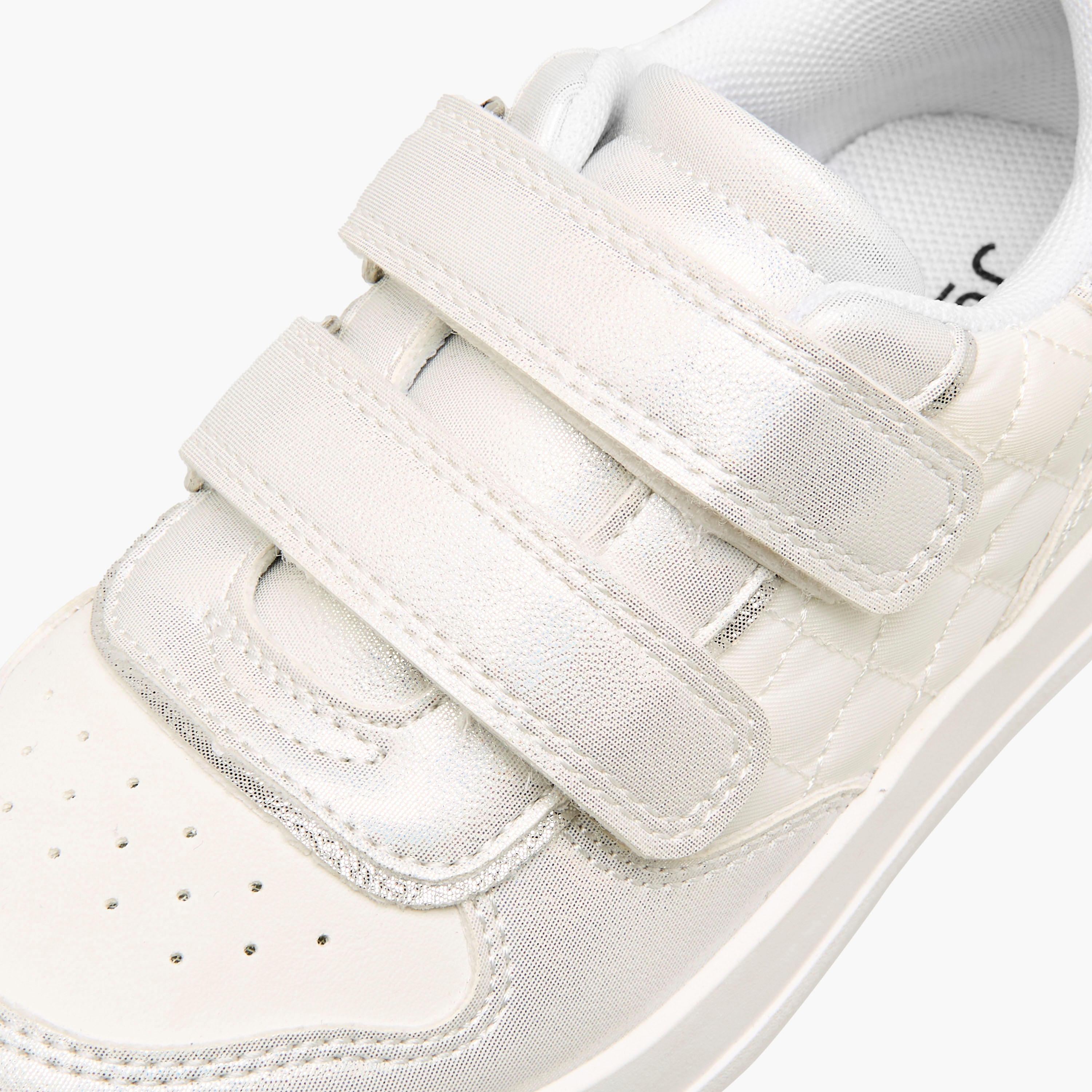 Juniors Panelled Sneakers with Hook and Loop Closure-girls-shoes-sneakers-image-4