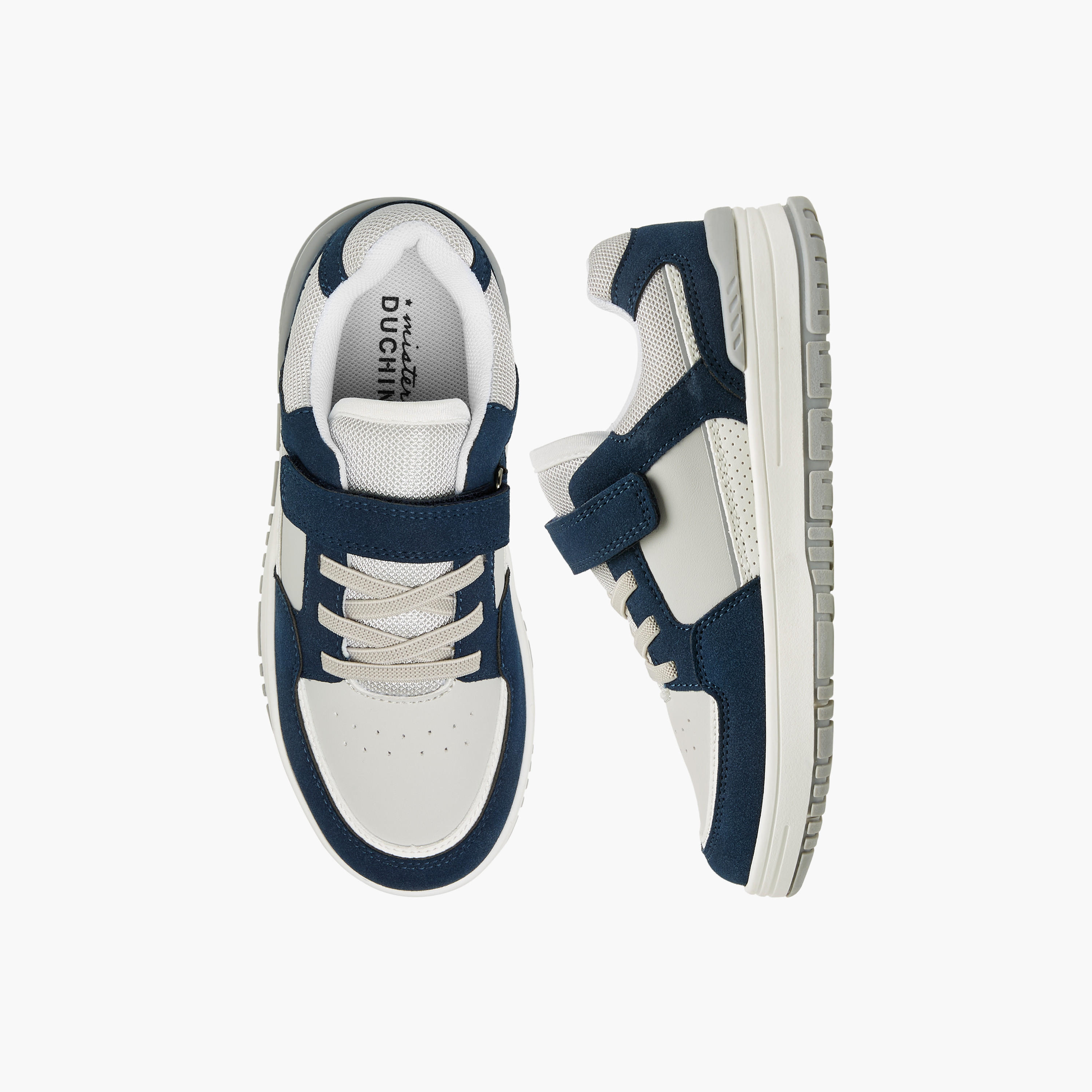 Mister Duchini Panelled Sneakers with Hook and Loop Closure-boys-shoes-sneakers-image-1