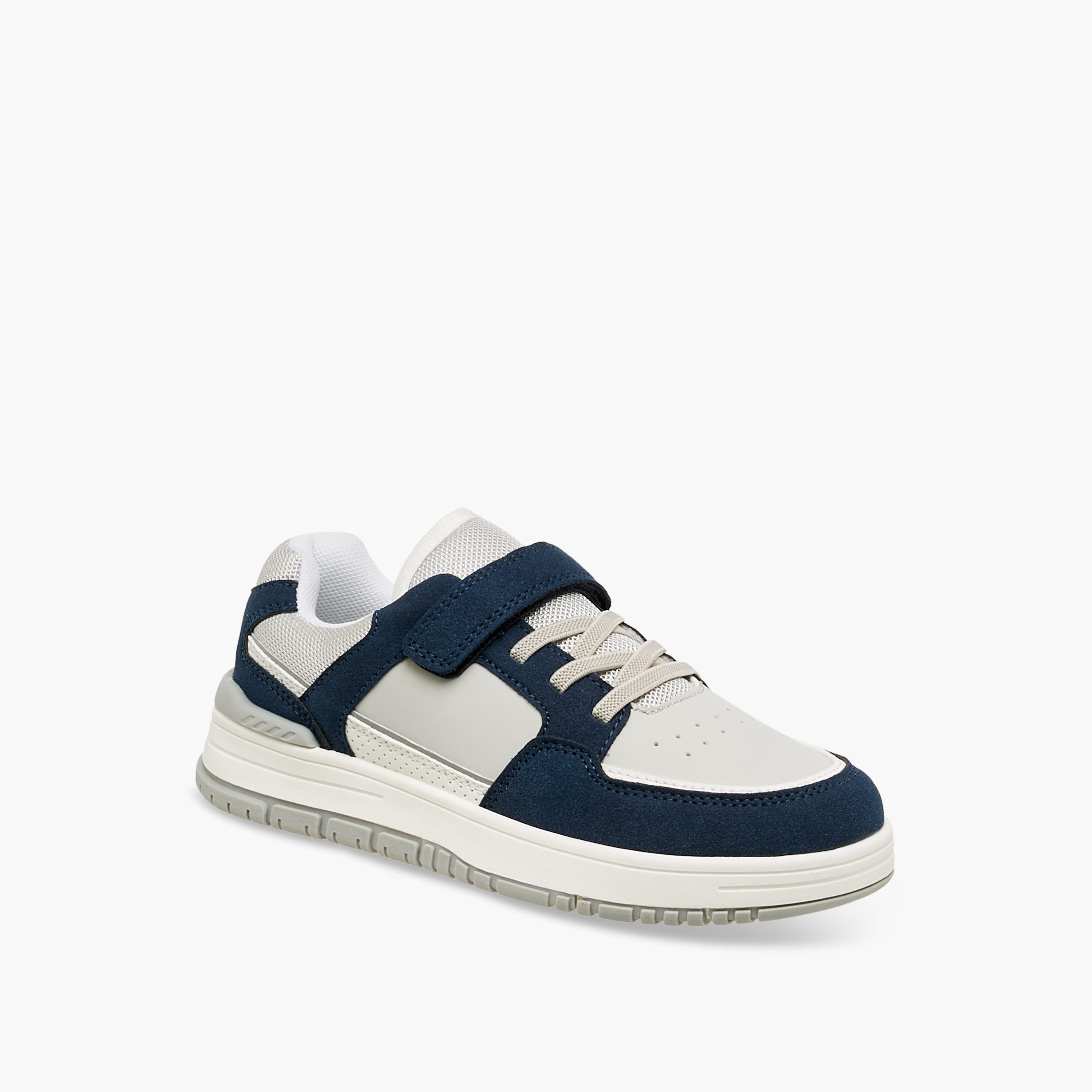 Mister Duchini Panelled Sneakers with Hook and Loop Closure-boys-shoes-sneakers-image-2