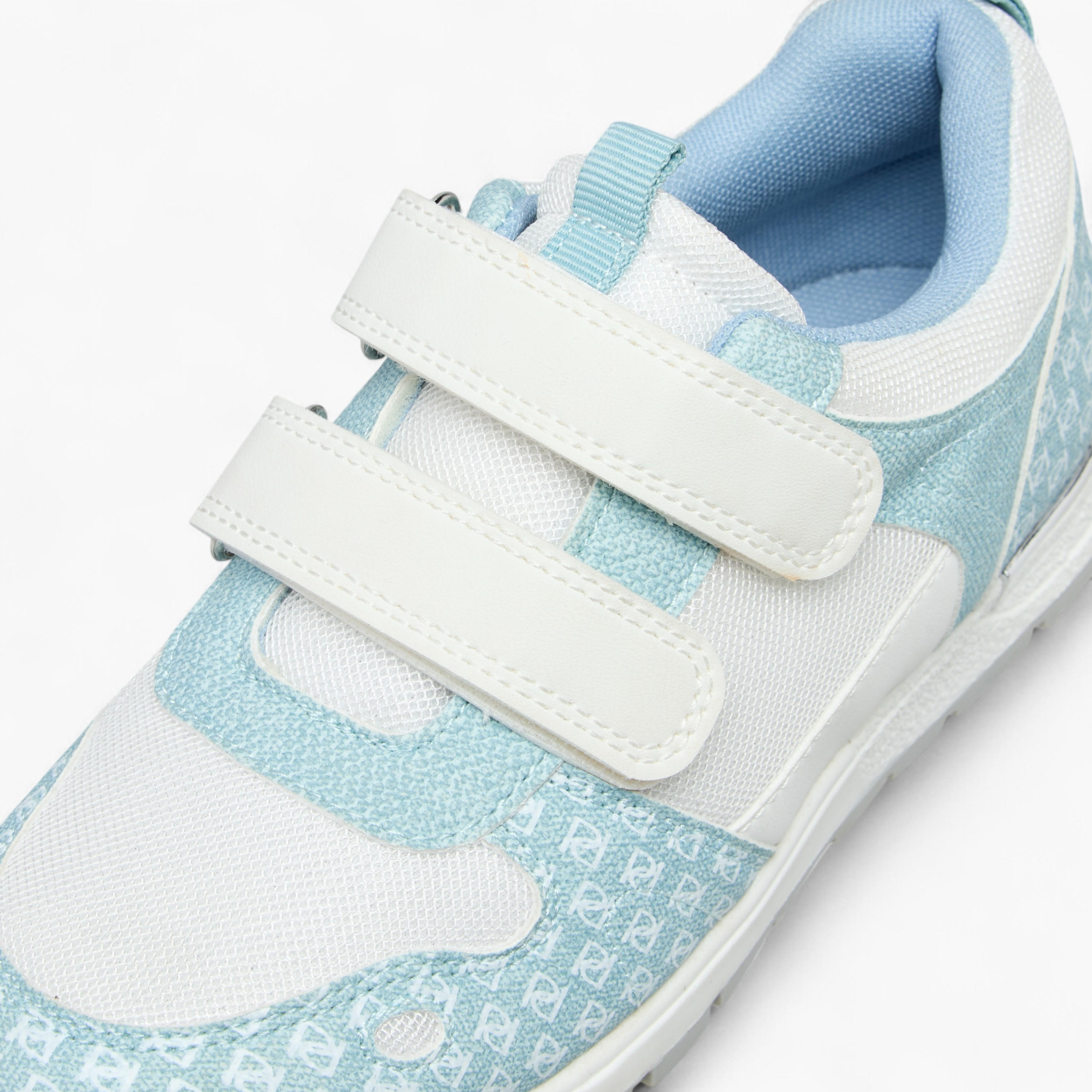 Paprika Monogram Print Sneakers with Hook and Loop Closure-girls-shoes-sneakers-image-4