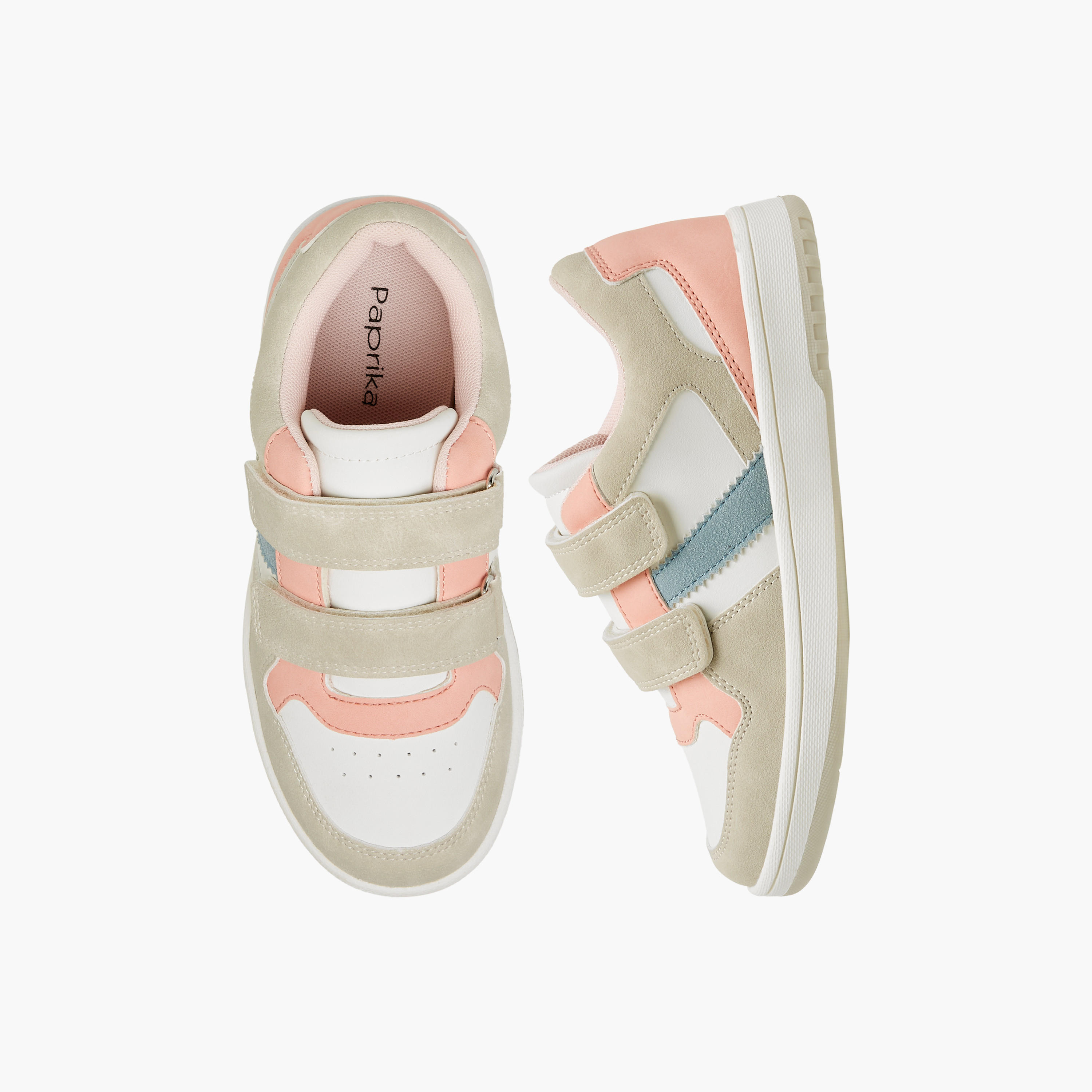 Paprika Colourblock Sneakers with Hook and Loop Closure-girls-shoes-sneakers-image-1
