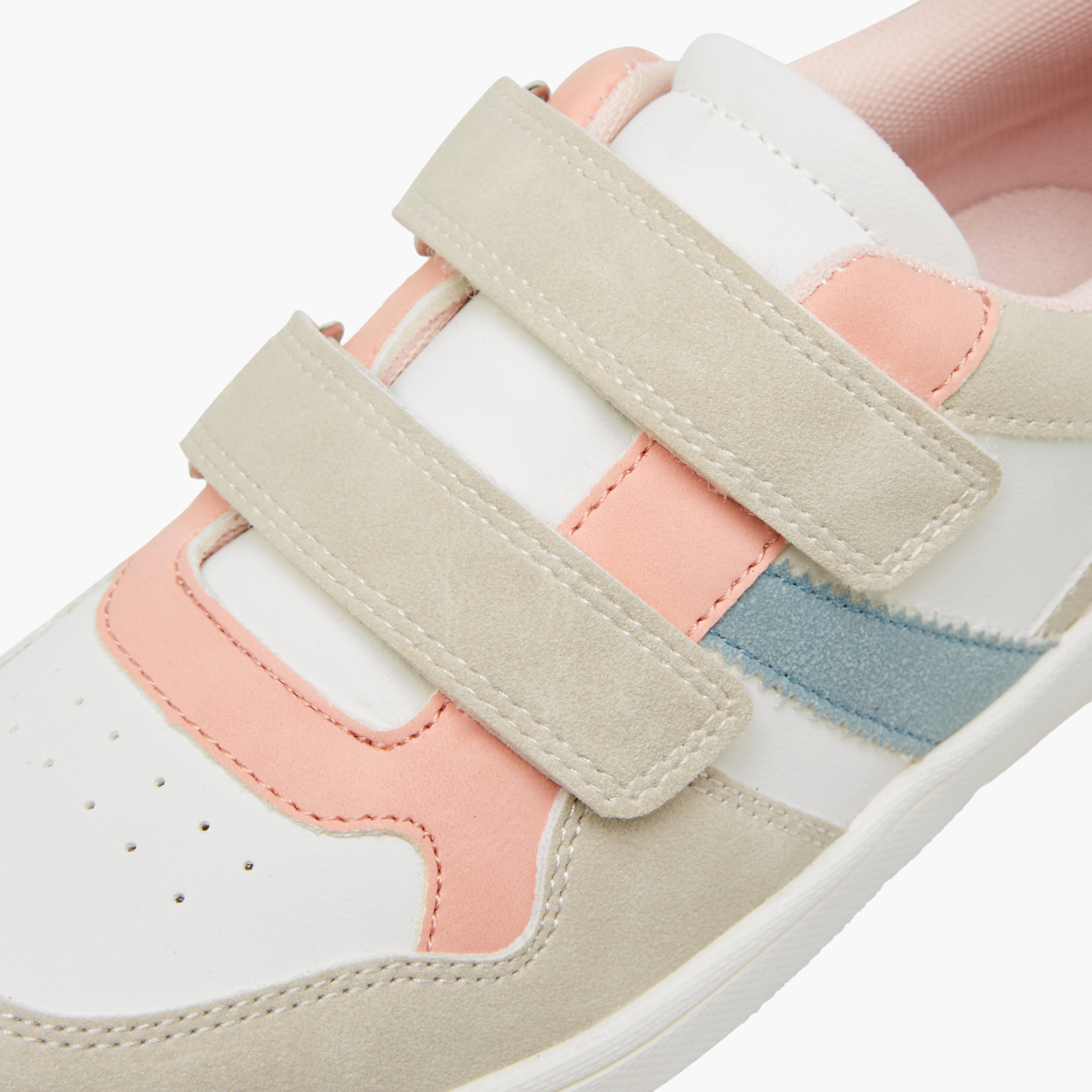 Paprika Colourblock Sneakers with Hook and Loop Closure-girls-shoes-sneakers-image-5