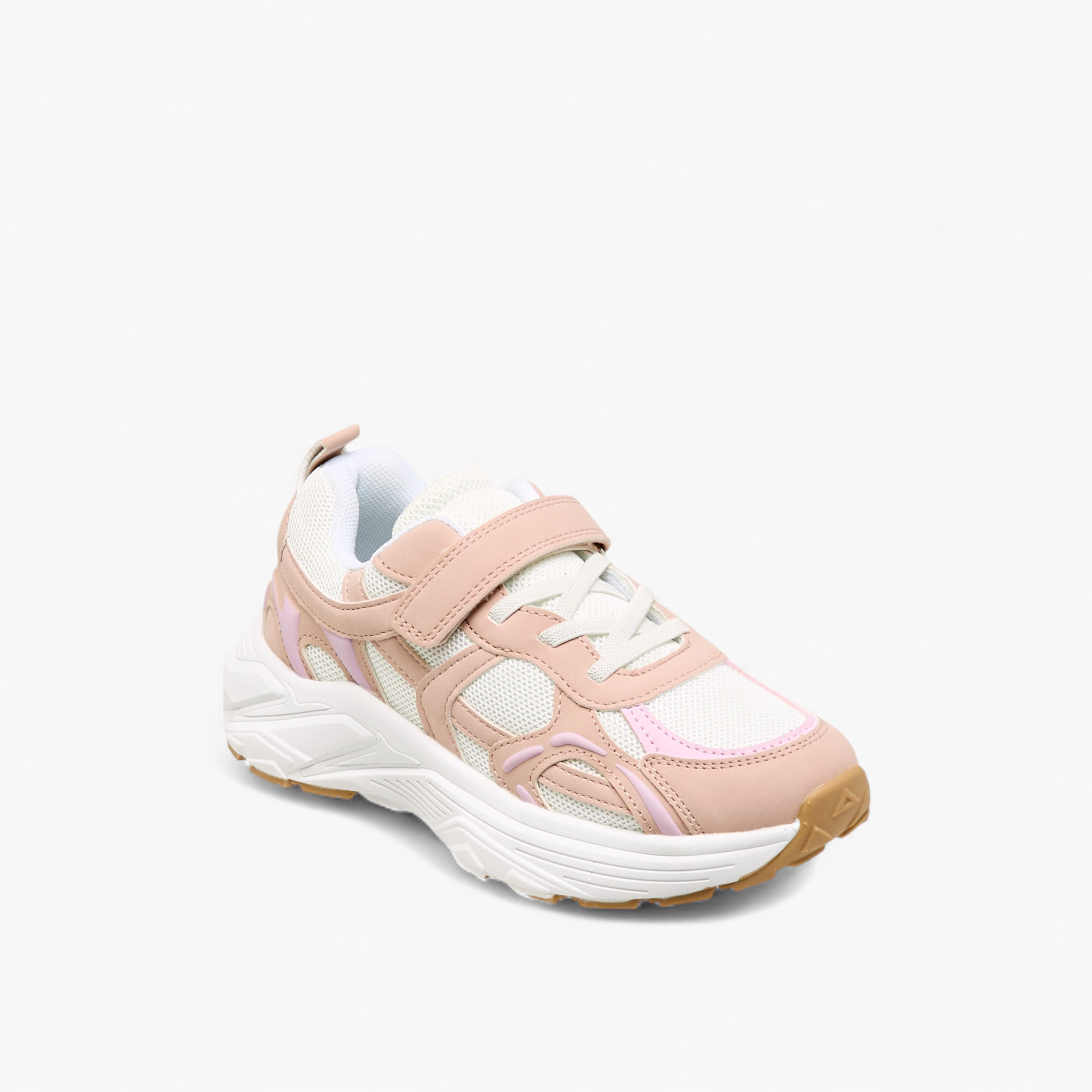 Paprika Panelled Sneakers with Hook and Loop Closure-girls-shoes-sneakers-image-2