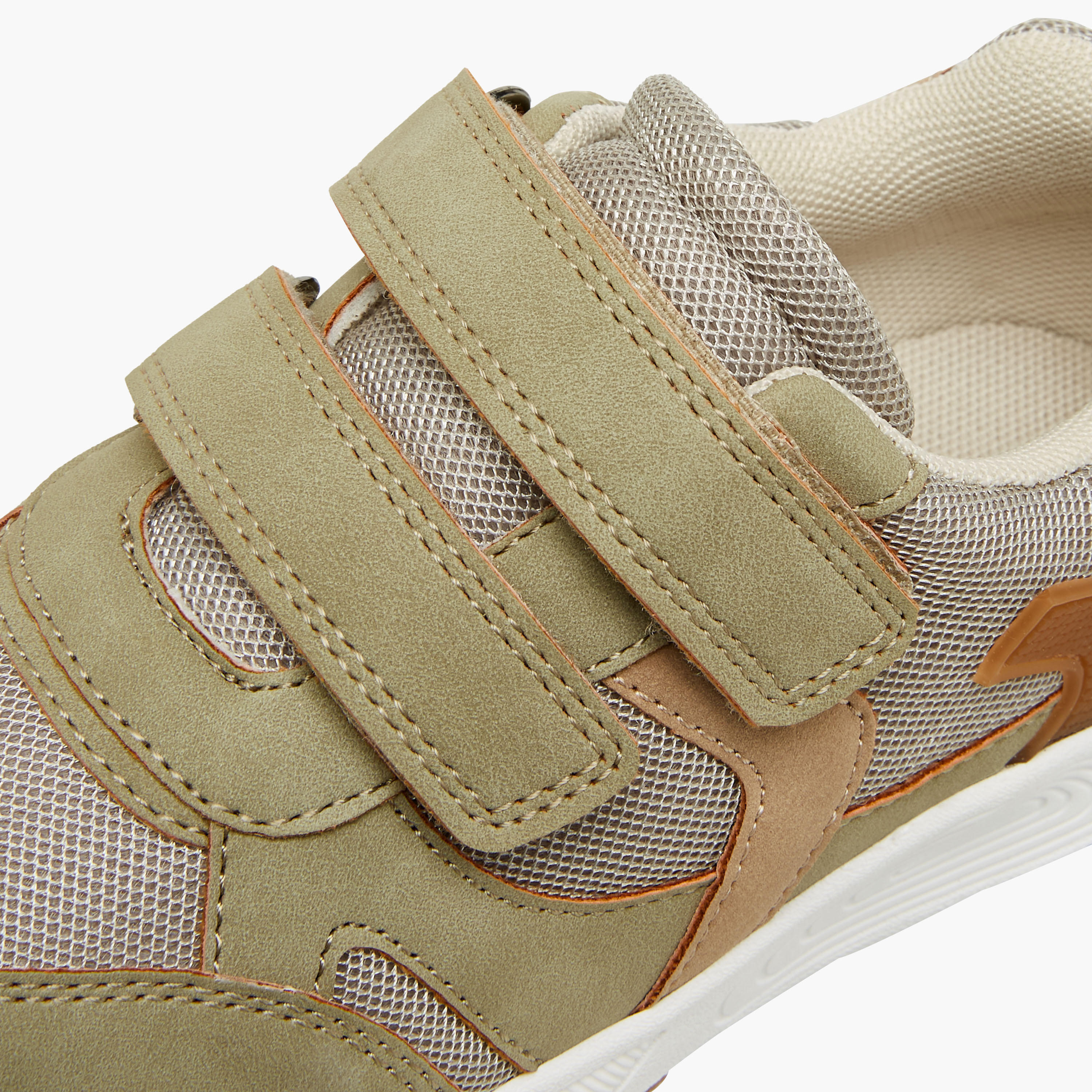 Juniors Panelled Sneakers with Hook and Loop Closure-boys-shoes-sneakers-image-4