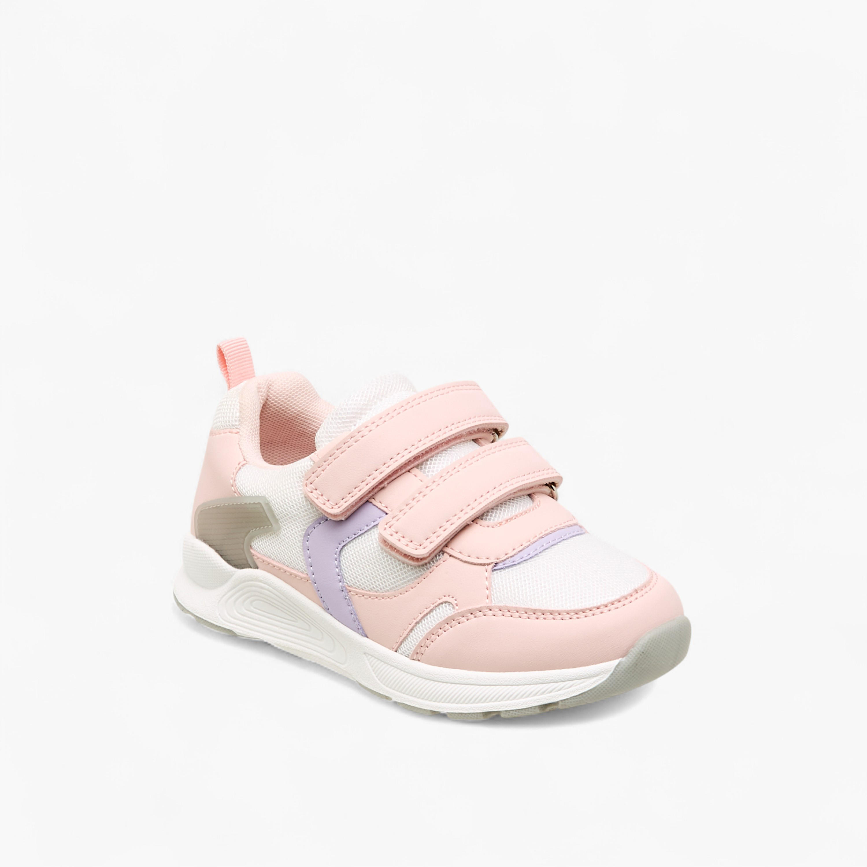 Juniors Panelled Sneakers with Hook and Loop Closure-girls-shoes-sneakers-image-2