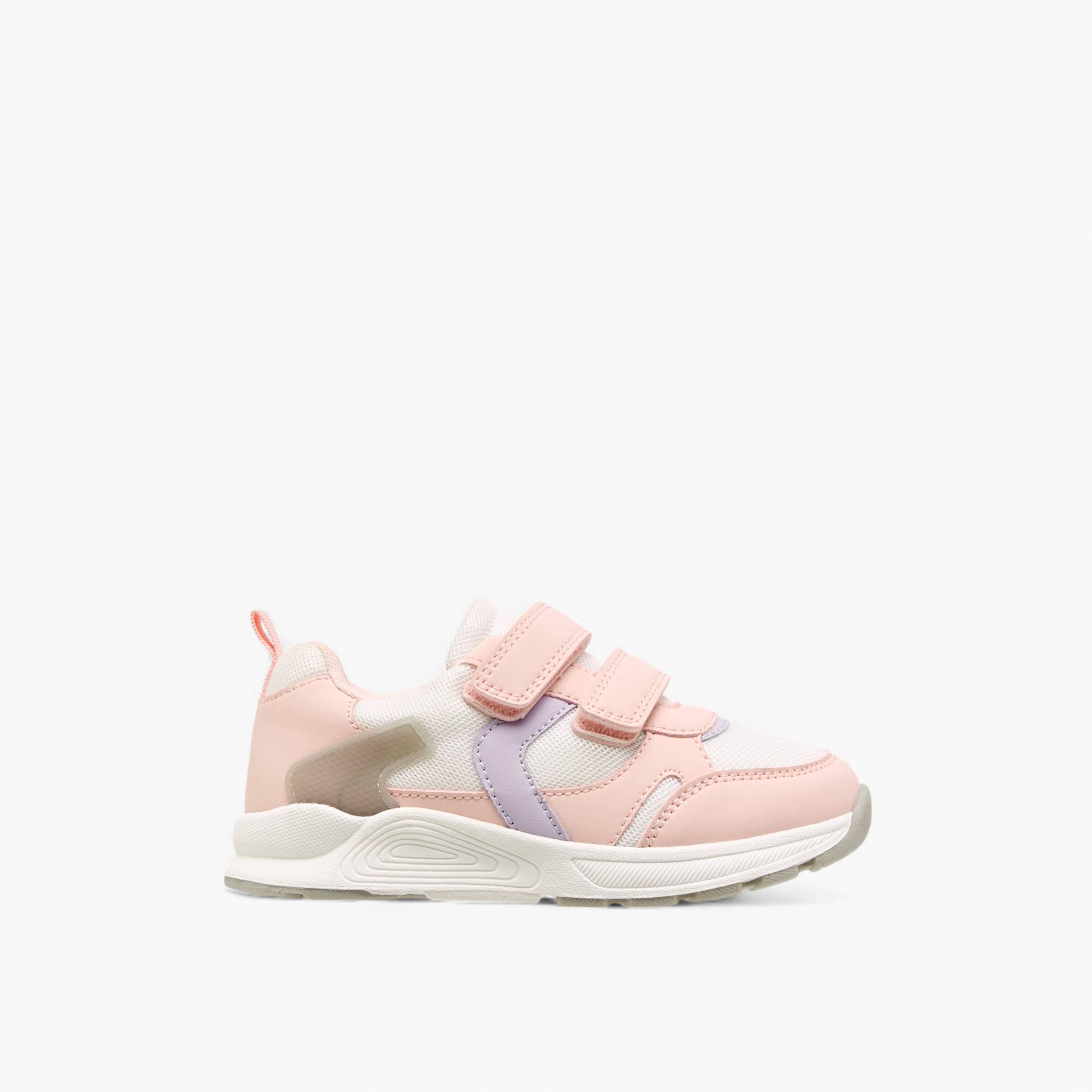 Juniors Panelled Sneakers with Hook and Loop Closure-girls-shoes-sneakers-image-3