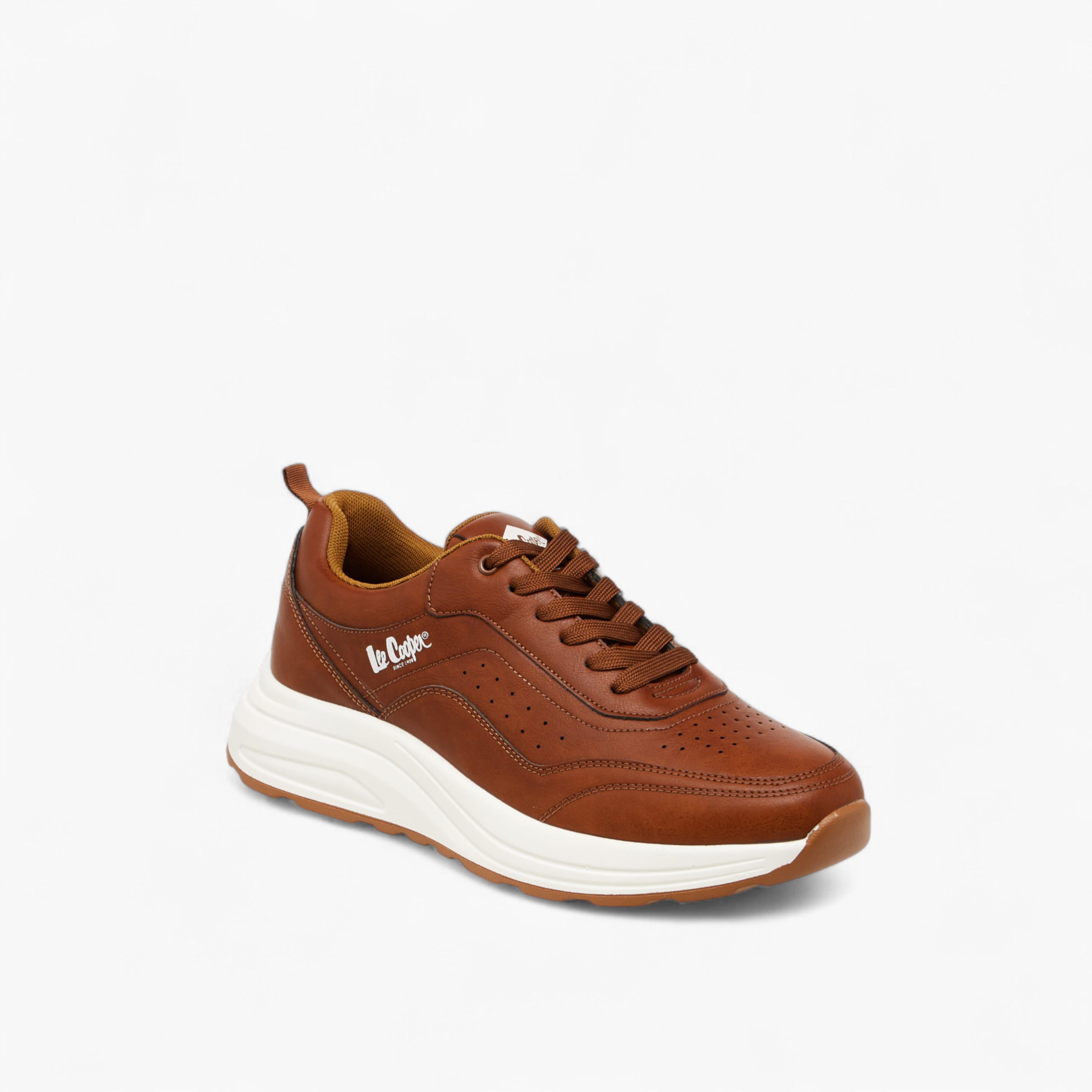 Lee Cooper Men's Perforated Panelled Lace-Up Sneakers-men-shoes-sneakers-image-2