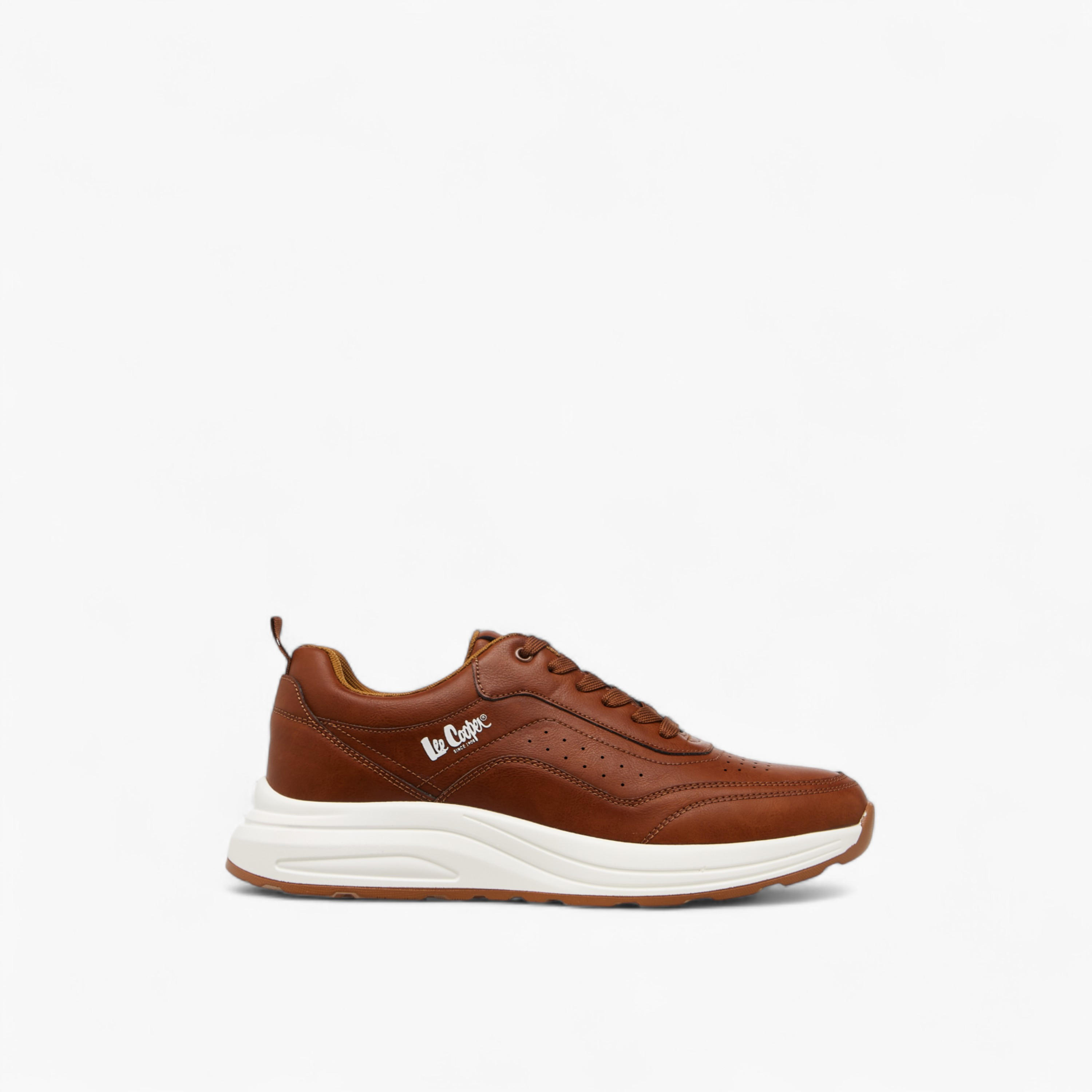 Lee Cooper Men's Perforated Panelled Lace-Up Sneakers-men-shoes-sneakers-image-3