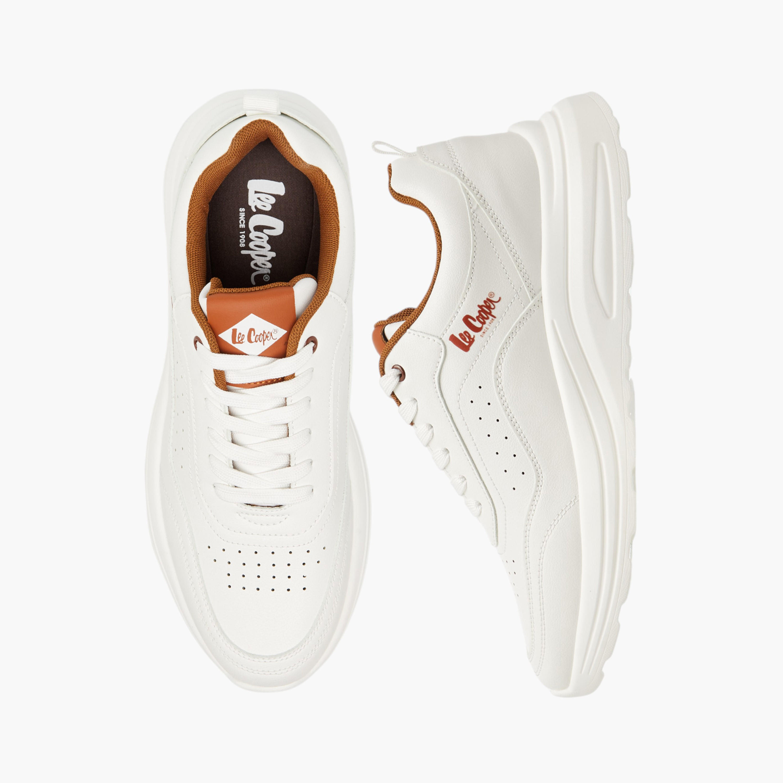 Lee Cooper Men's Perforated Panelled Lace-Up Sneakers-men-shoes-sneakers-image-1