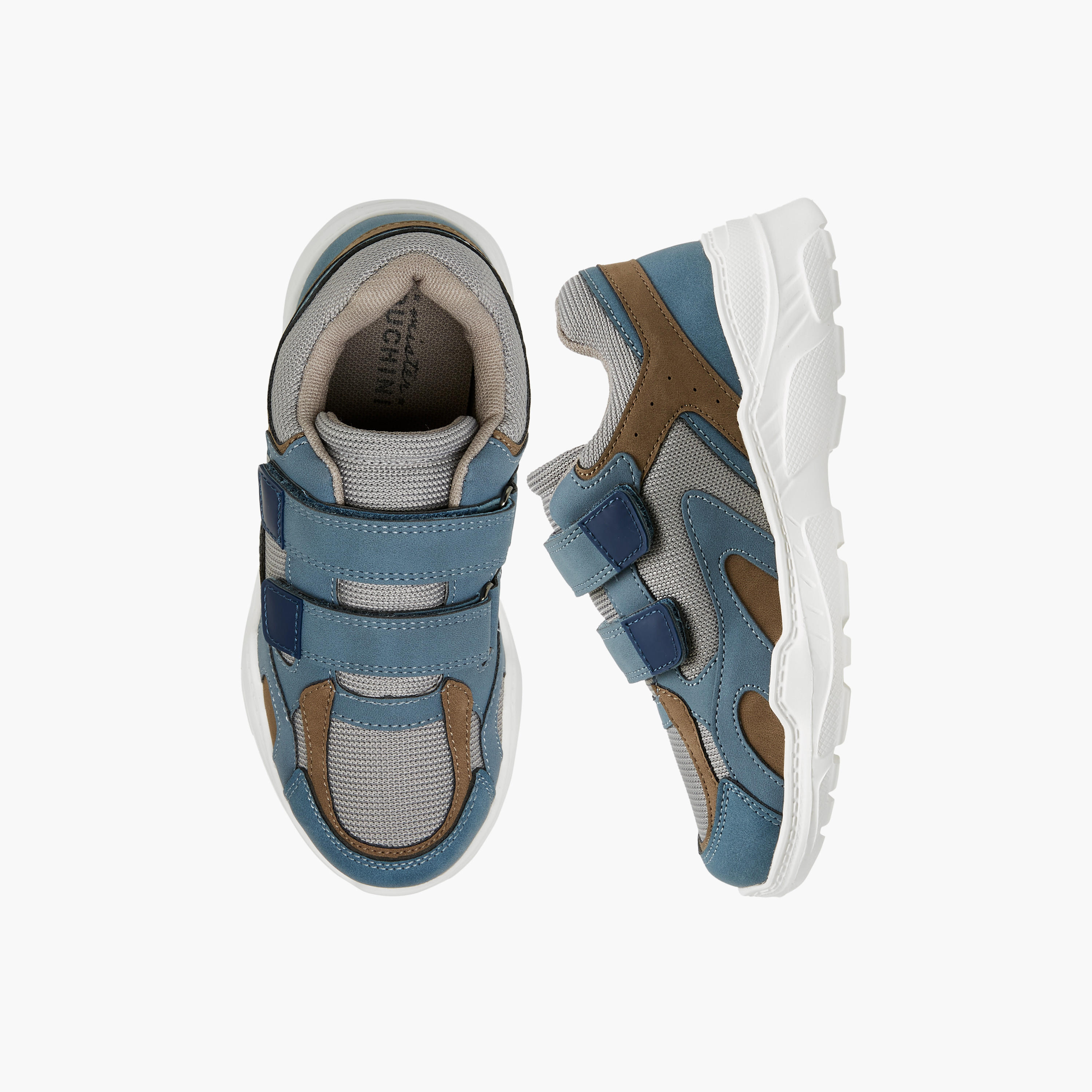 Mister Duchini Panelled Sneakers with Hook and Loop Closure-boys-shoes-sneakers-image-1