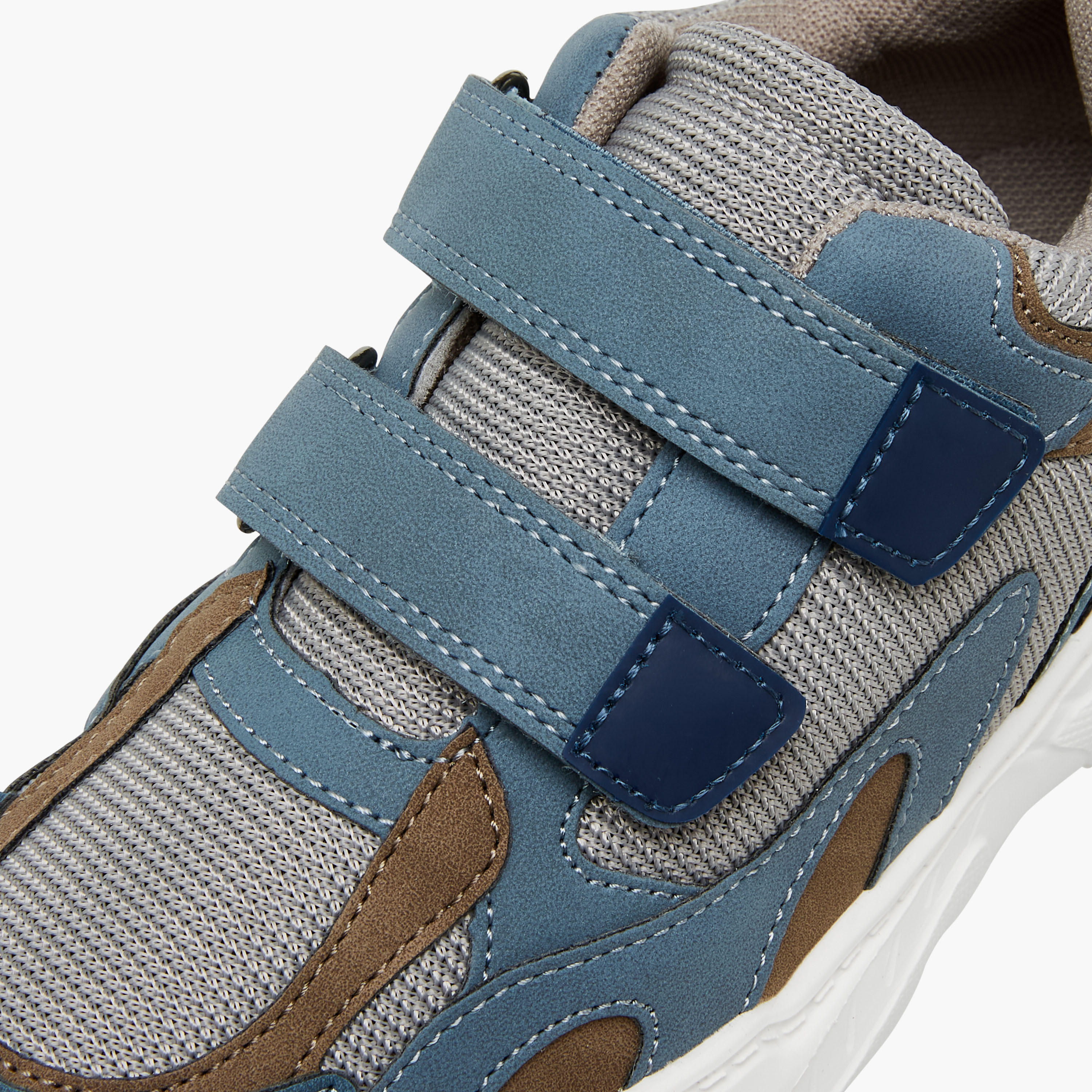 Mister Duchini Panelled Sneakers with Hook and Loop Closure-boys-shoes-sneakers-image-4