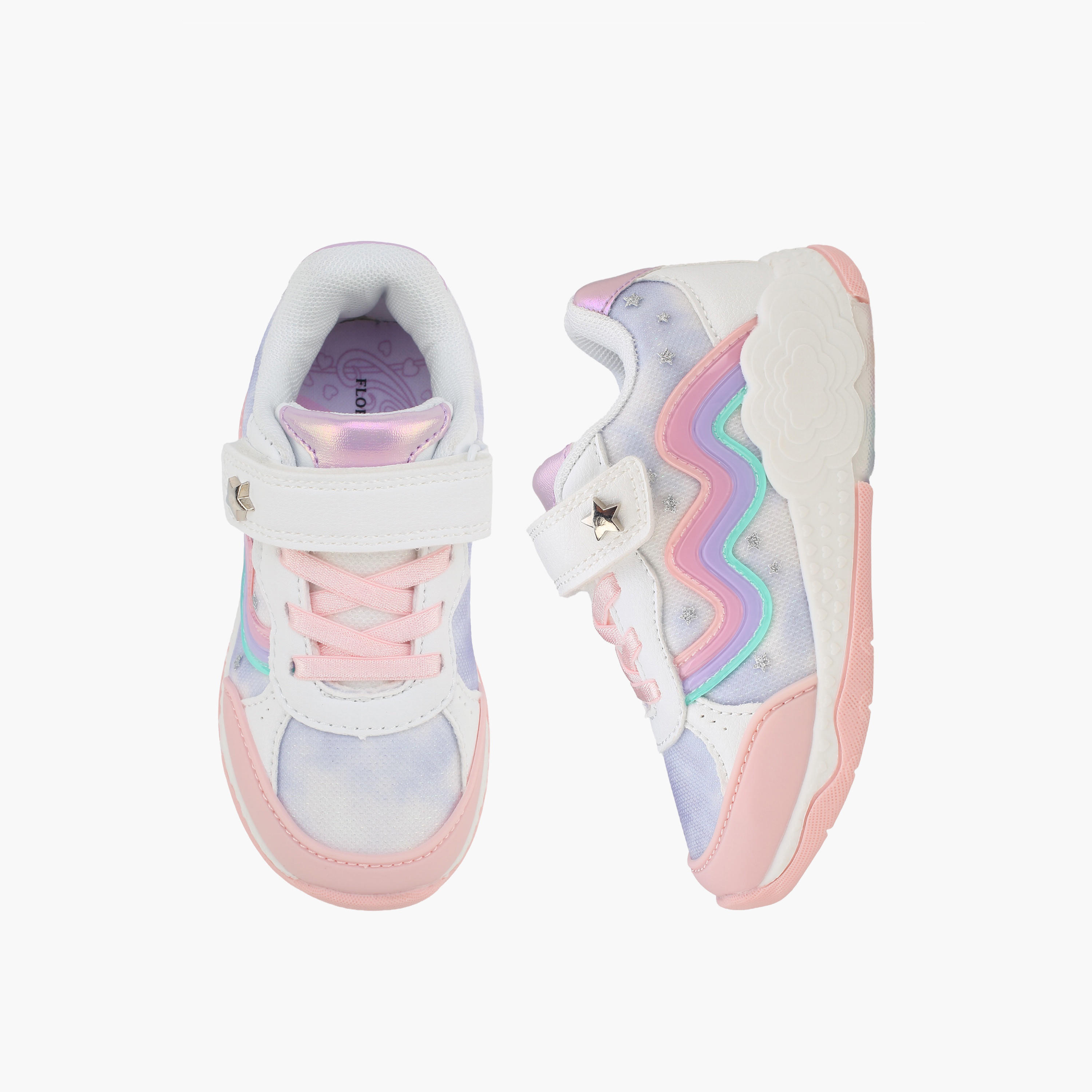 حذاء سنيكرز للكاحل بشريط لاصق للبنات من فلورا بيلا-girls-shoes-sneakers-image-1
