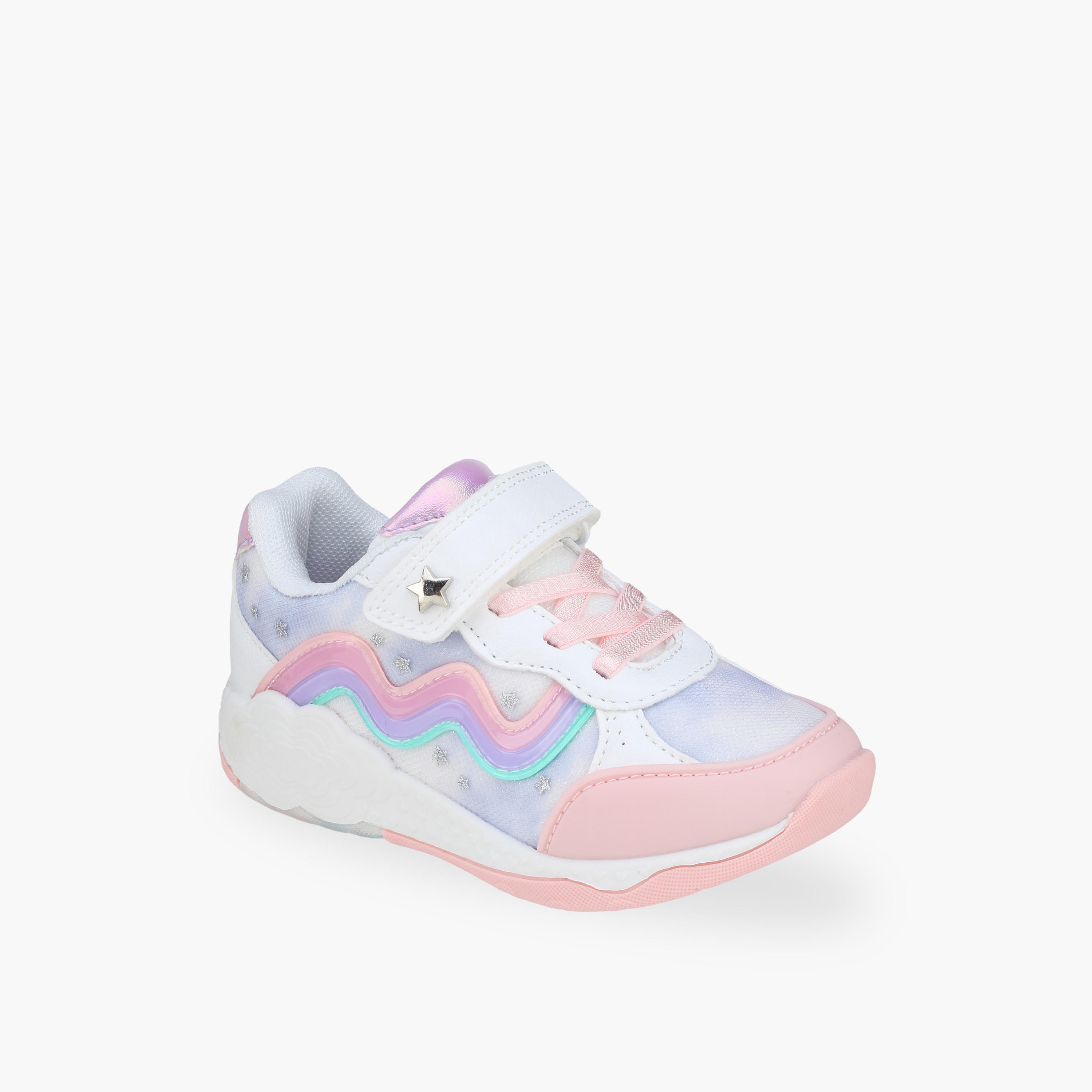 حذاء سنيكرز للكاحل بشريط لاصق للبنات من فلورا بيلا-girls-shoes-sneakers-image-2