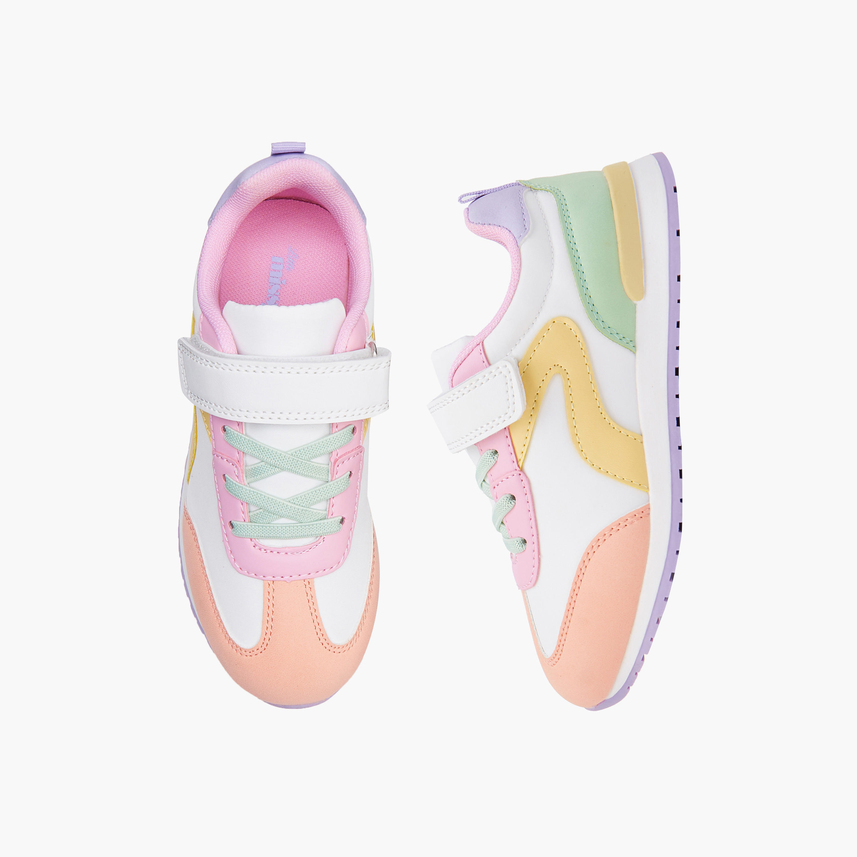 حذاء سنيكرز بشريط إغلاق لاصق للبنات من ليتل ميسي-girls-shoes-sneakers-image-1